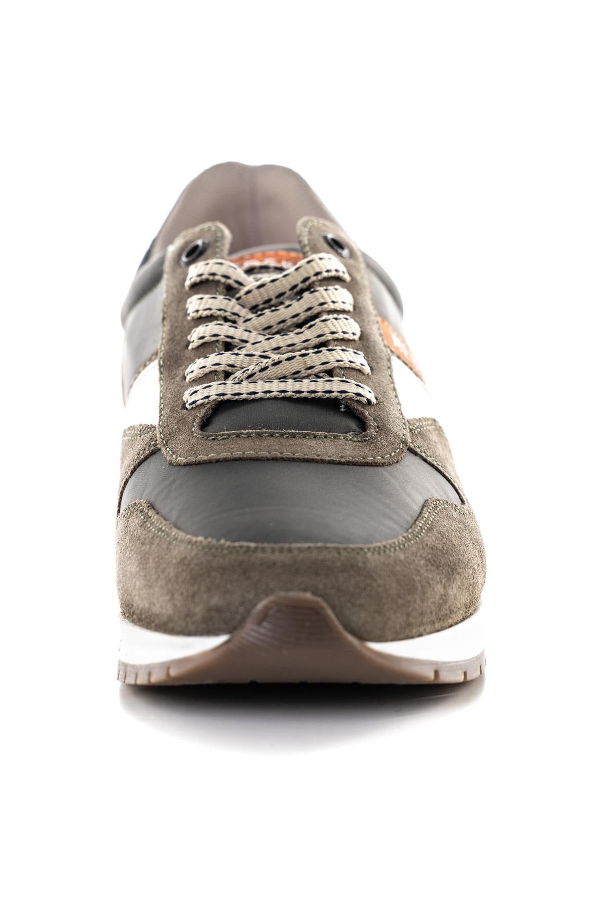 Textile sneakers khaki beige - Image n°5