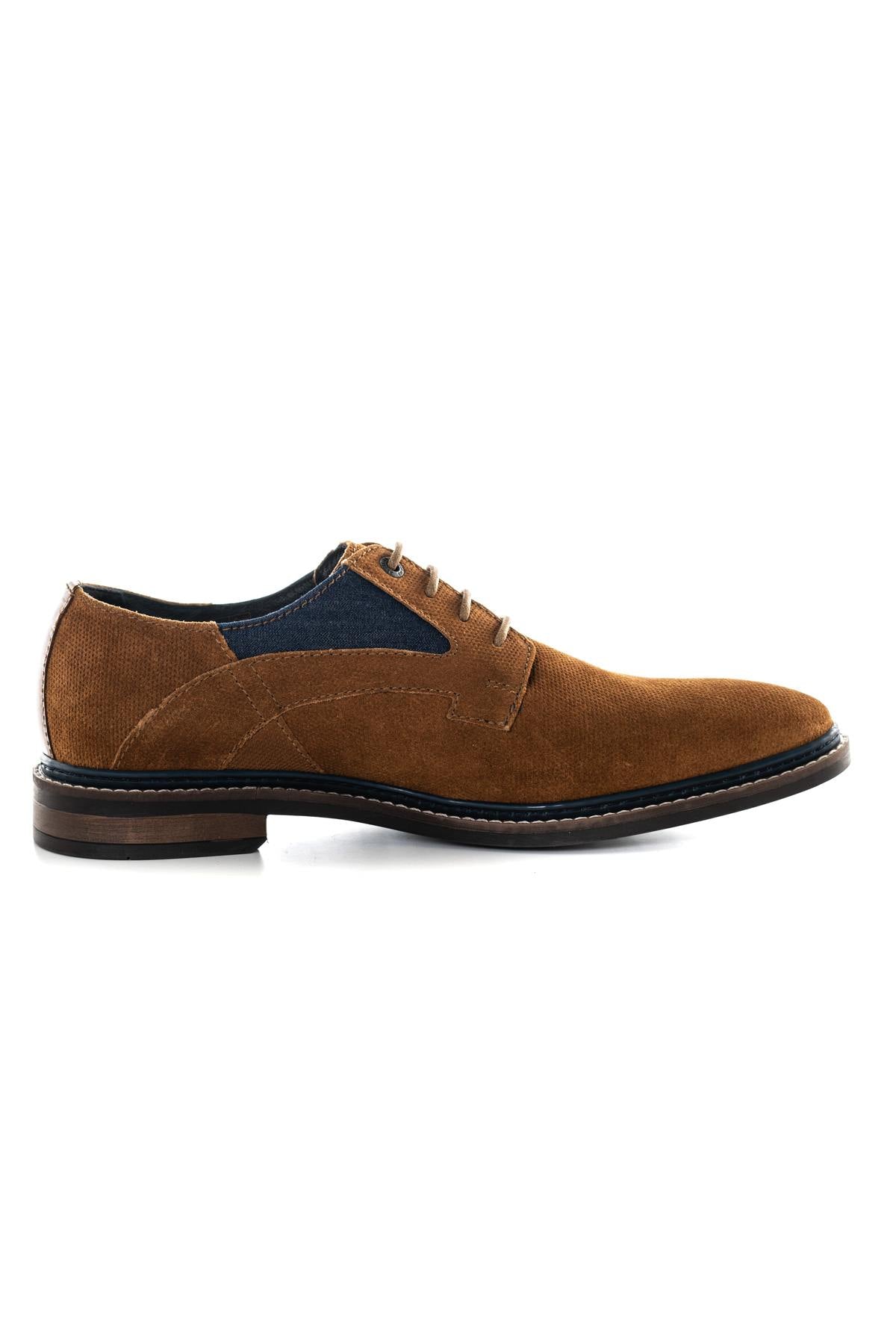 Navy cognac textile shoes - Image n°2