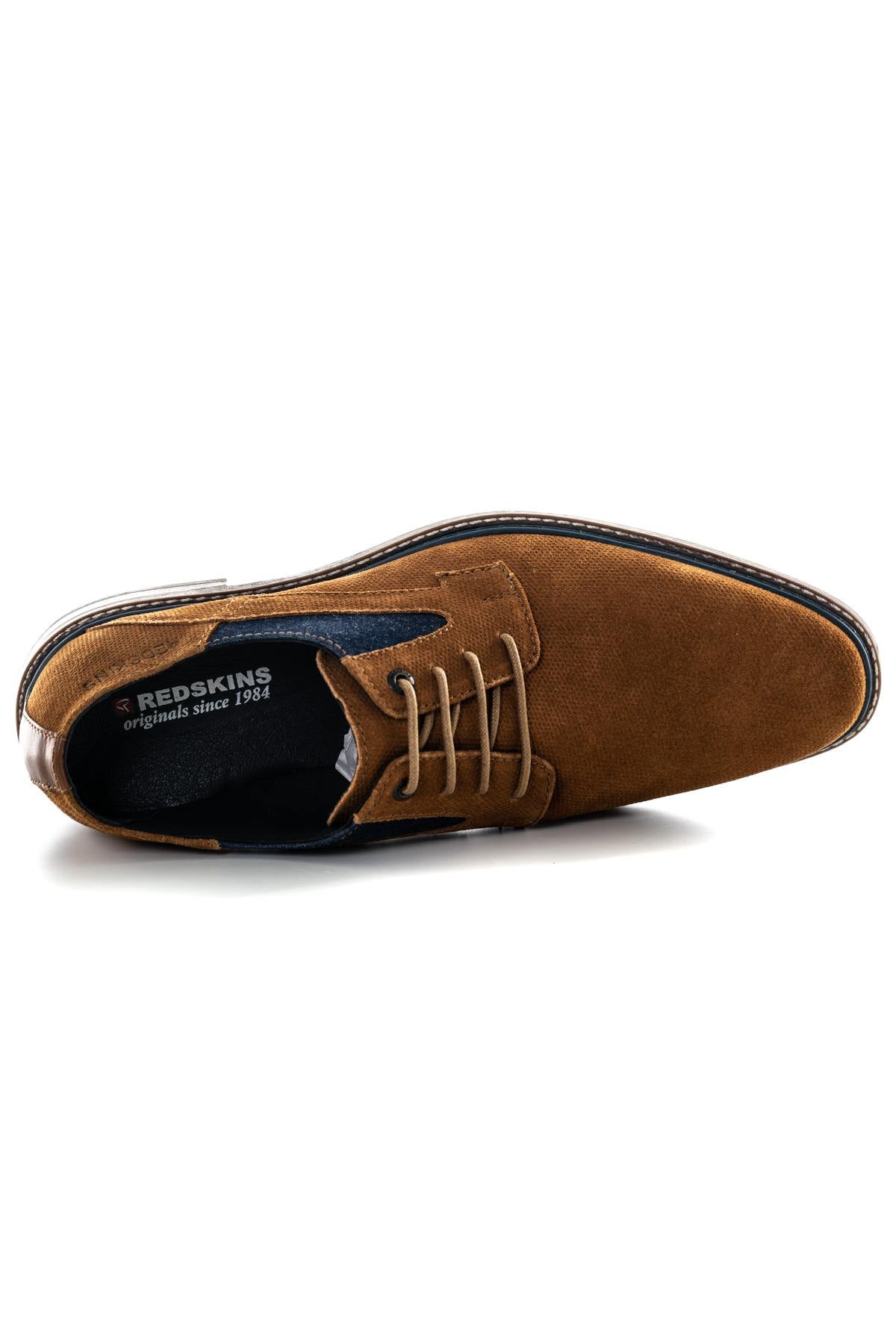 Navy cognac textile shoes - Image n°3