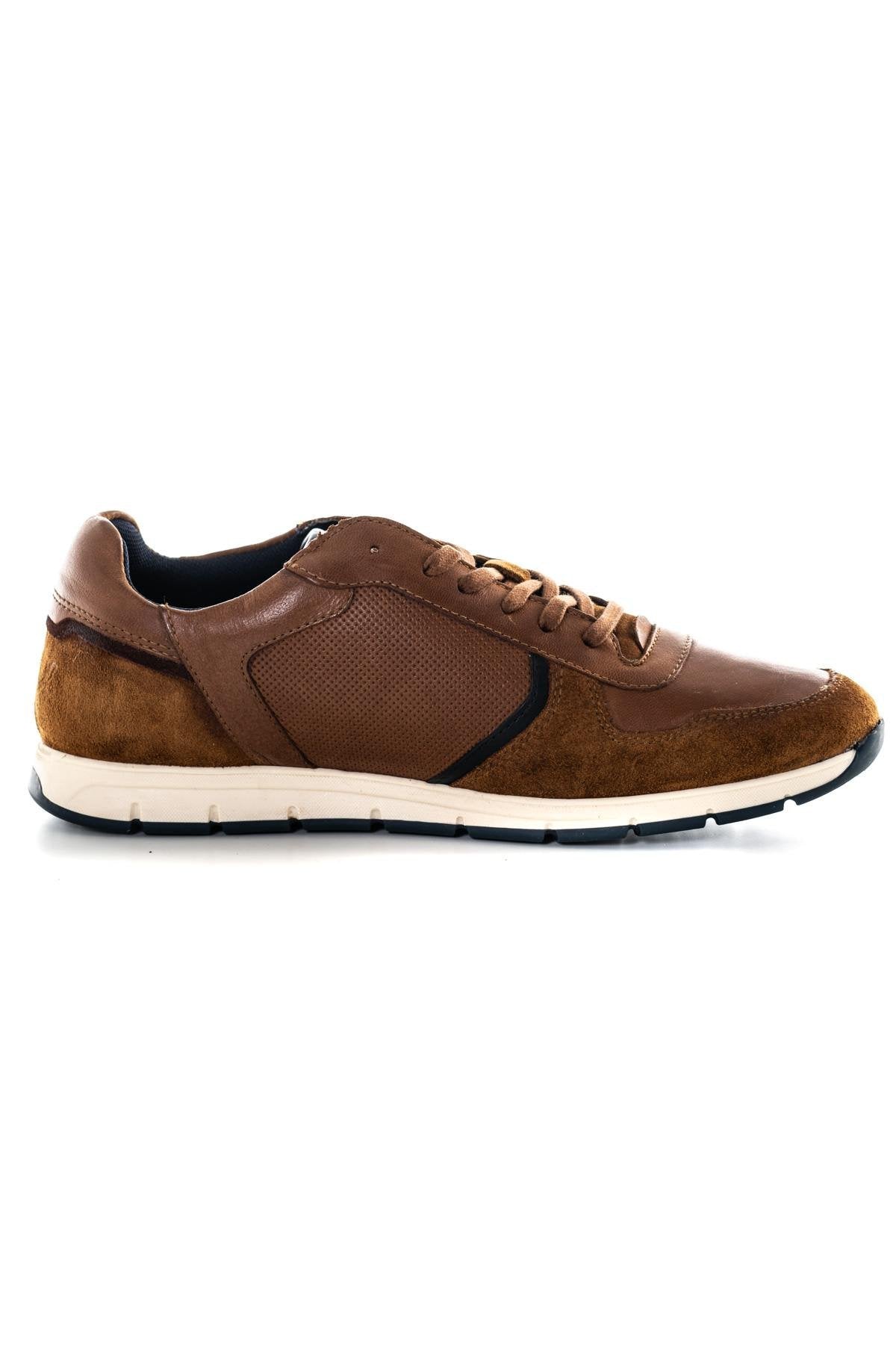 Cognac leather sneakers - Image n°3