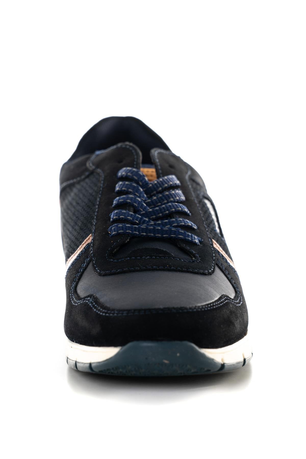 Navy leather sneakers - Image n°5