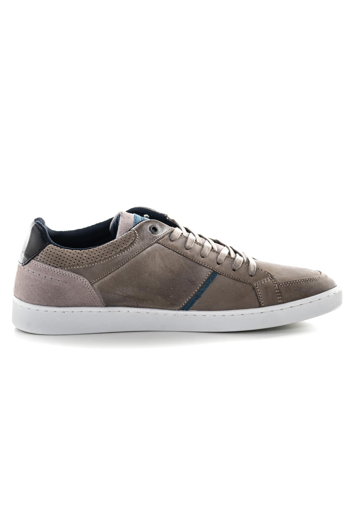 Navy gray leather sneakers - Image n°2