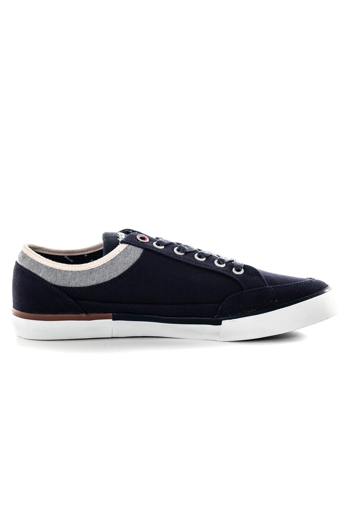 Gray navy textile sneakers - Image n°2