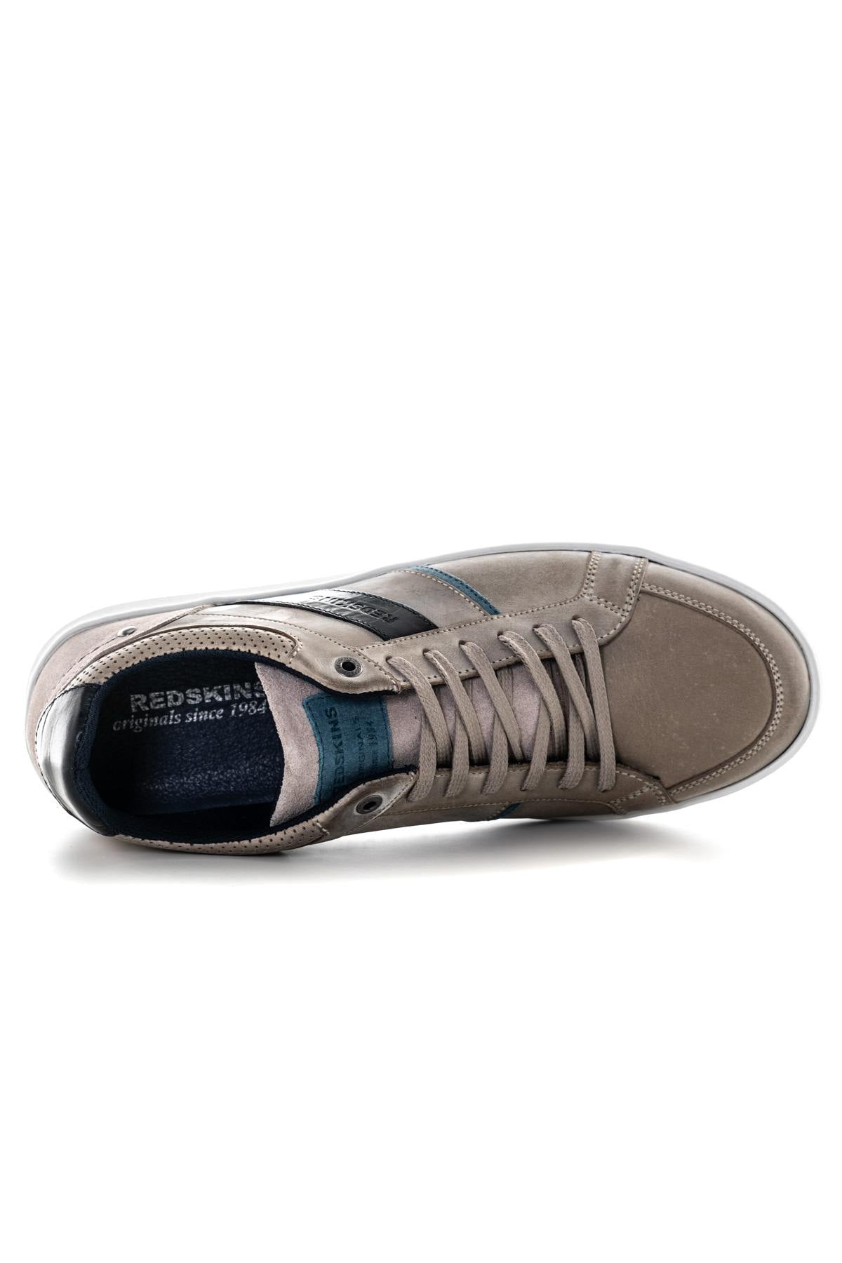 Navy gray leather sneakers - Image n°3