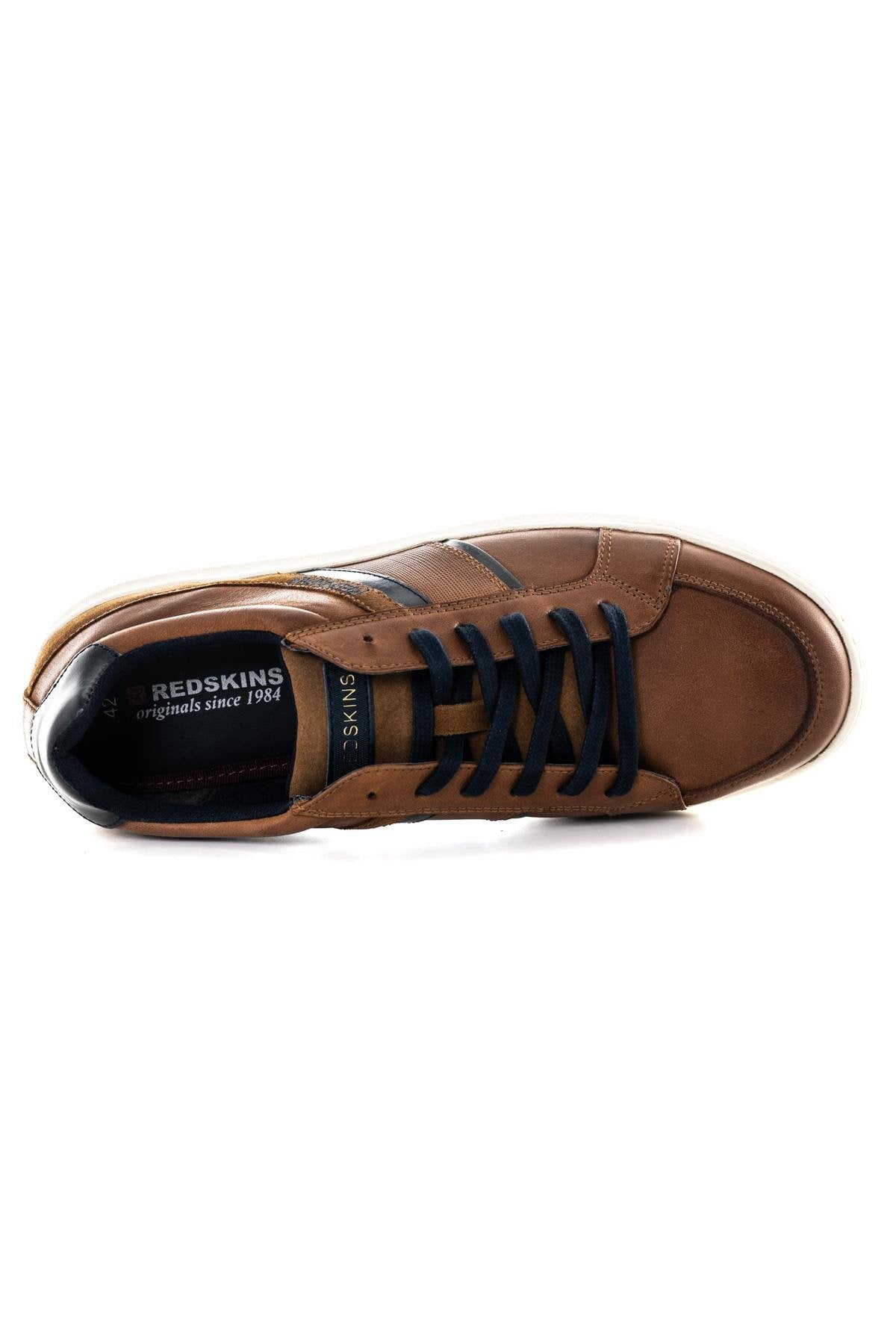 Cognac leather sneakers - Image n°3