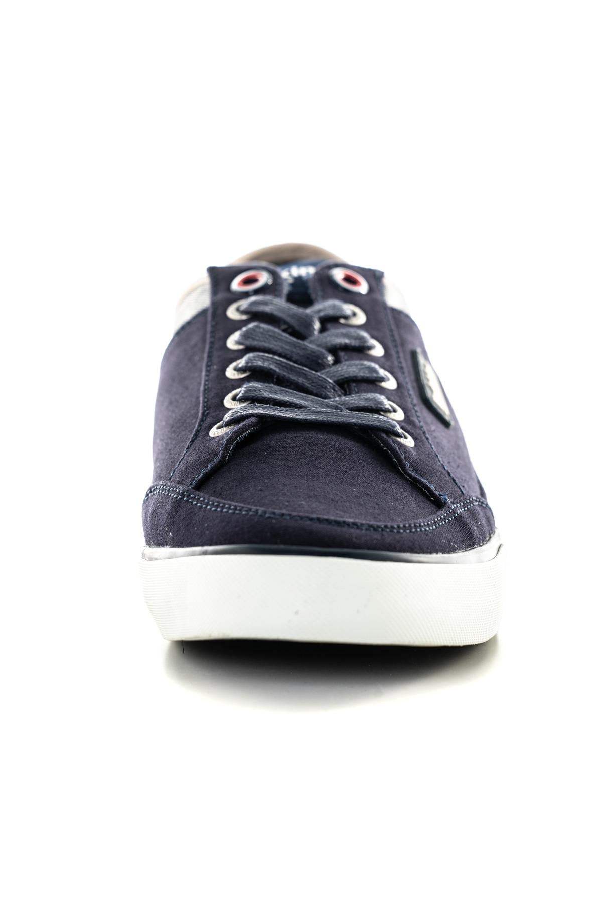 Gray navy textile sneakers - Image n°5