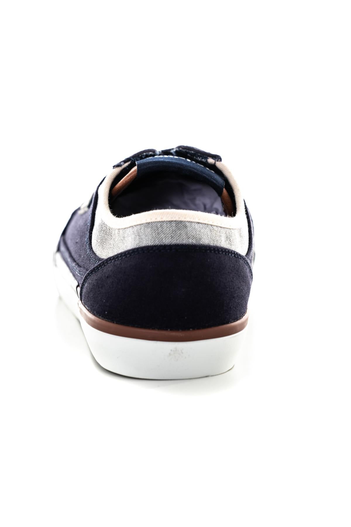 Gray navy textile sneakers - Image n°6