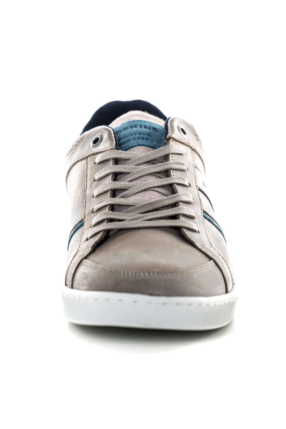 Navy gray leather sneakers - Image n°5