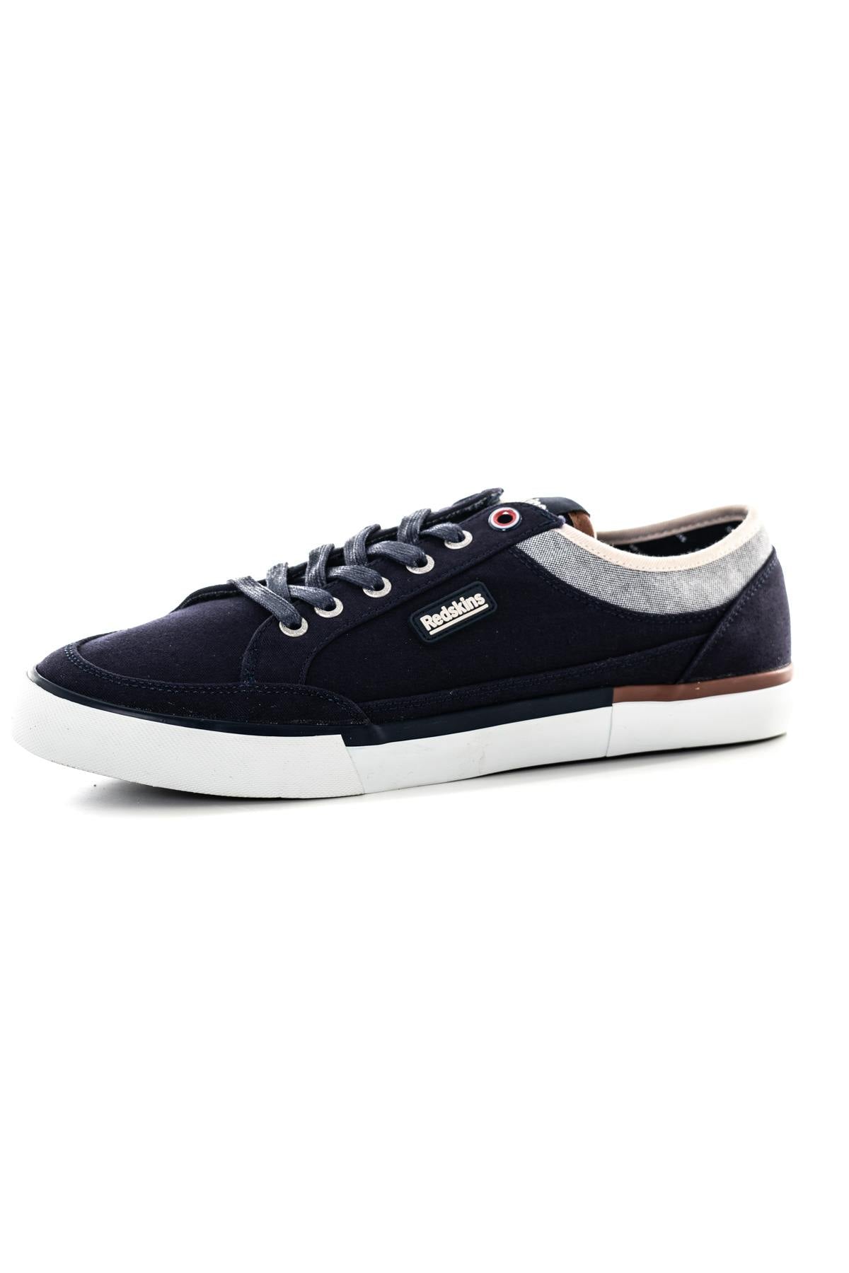 Gray navy textile sneakers - Image n°7