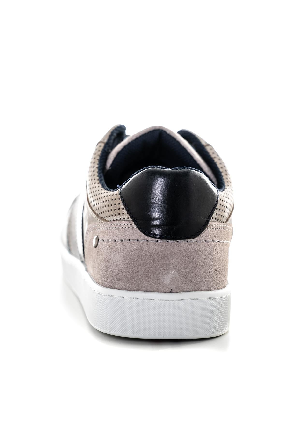 Navy gray leather sneakers - Image n°6