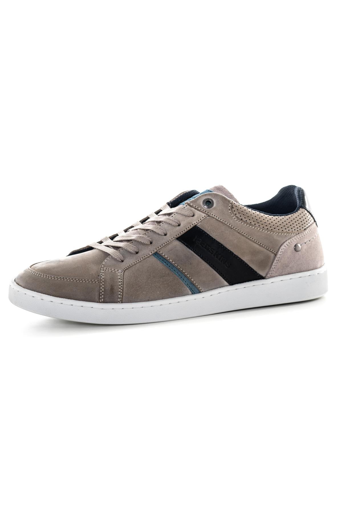 Navy gray leather sneakers - Image n°7