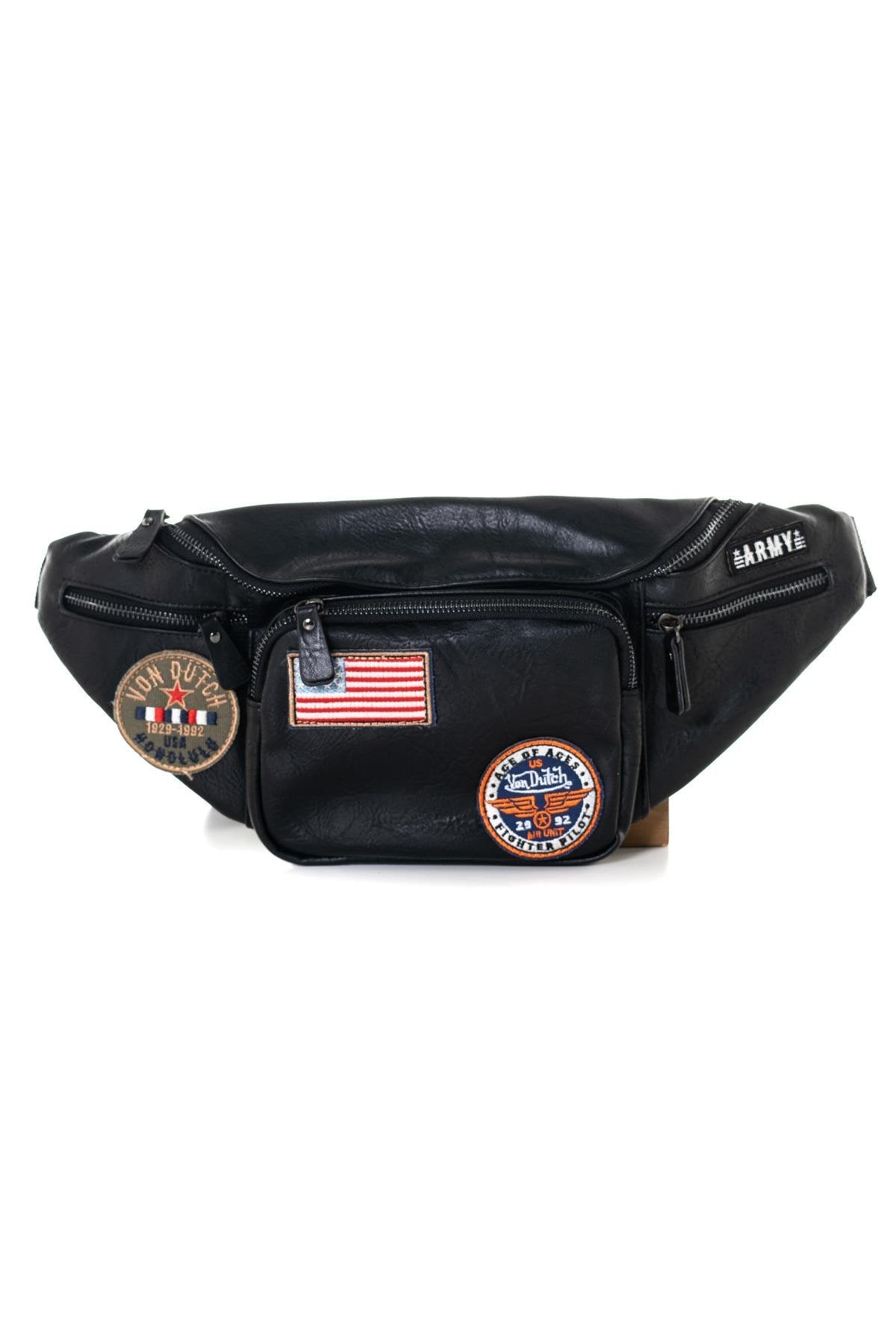 Polyurethane belt bag with USA patches - Image n°1