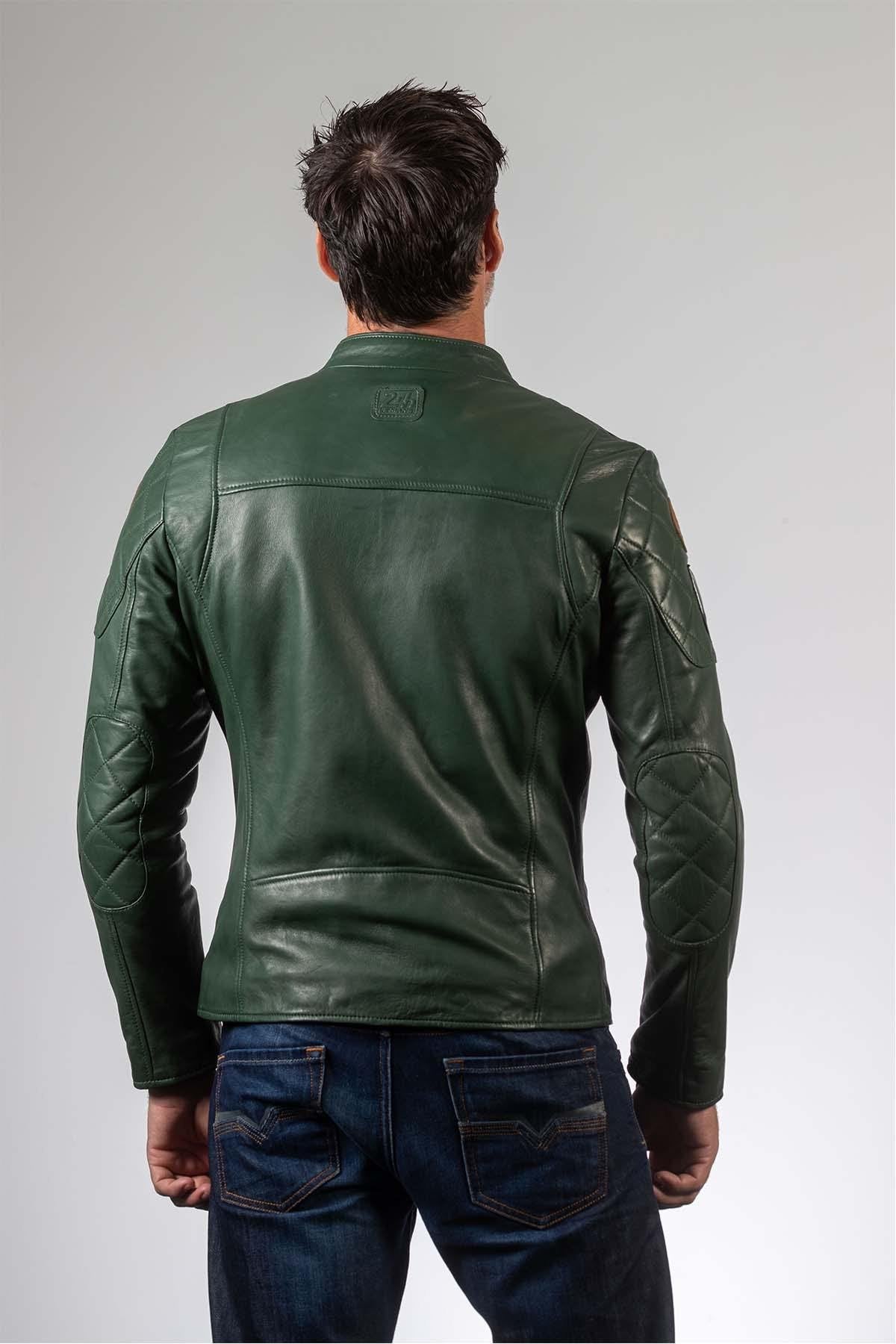 24h Le Mans 1923 racing jacket in green leather - Image n°5