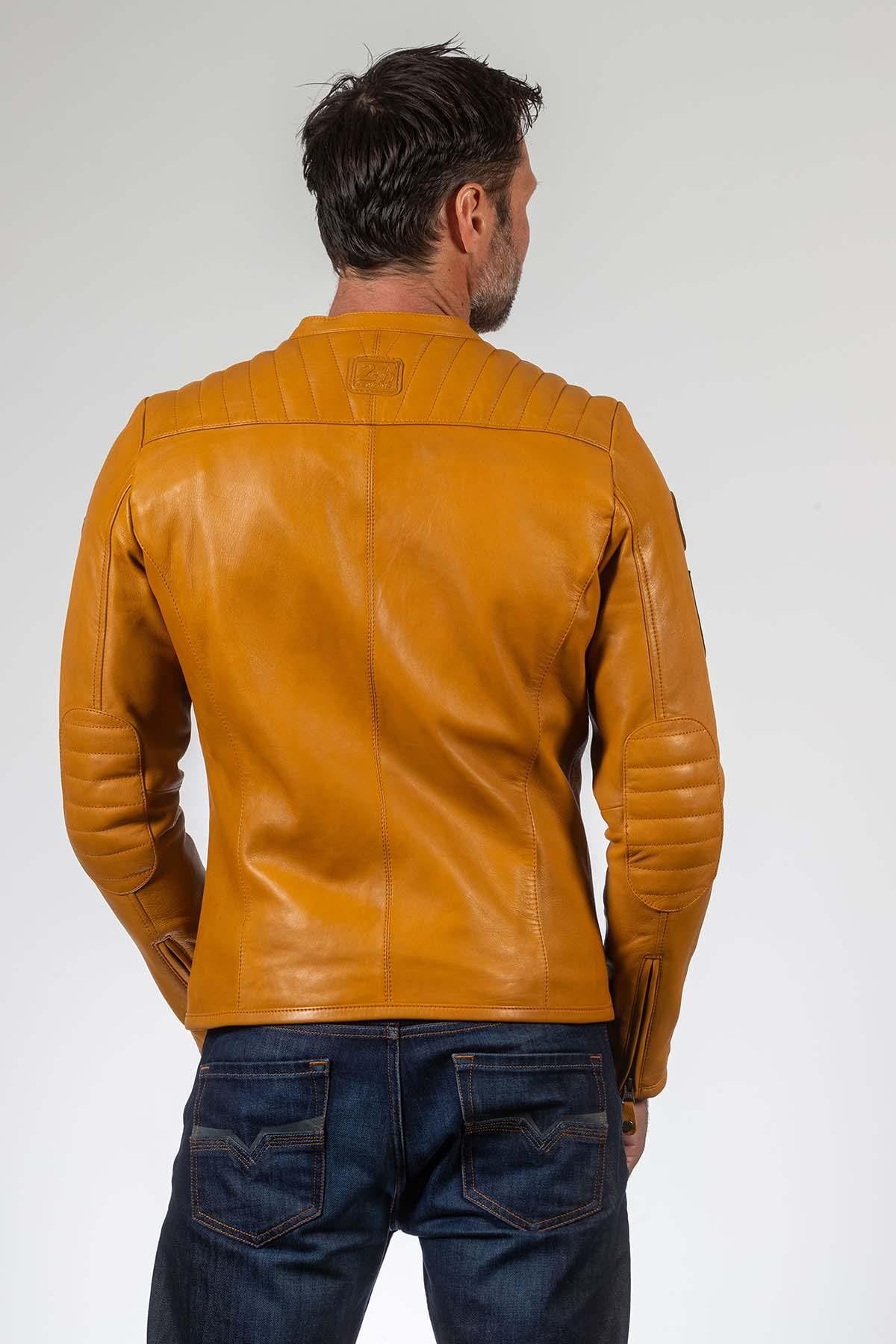 Yellow genuine leather jacket 24h du mans 1923 - Image n°4