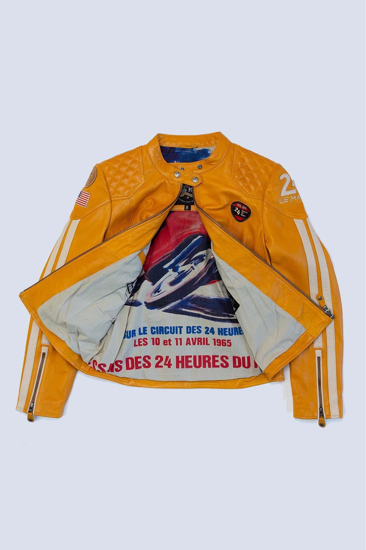 24H Le Mans Trassy Leather Jacket Yellow Women - Image n°5