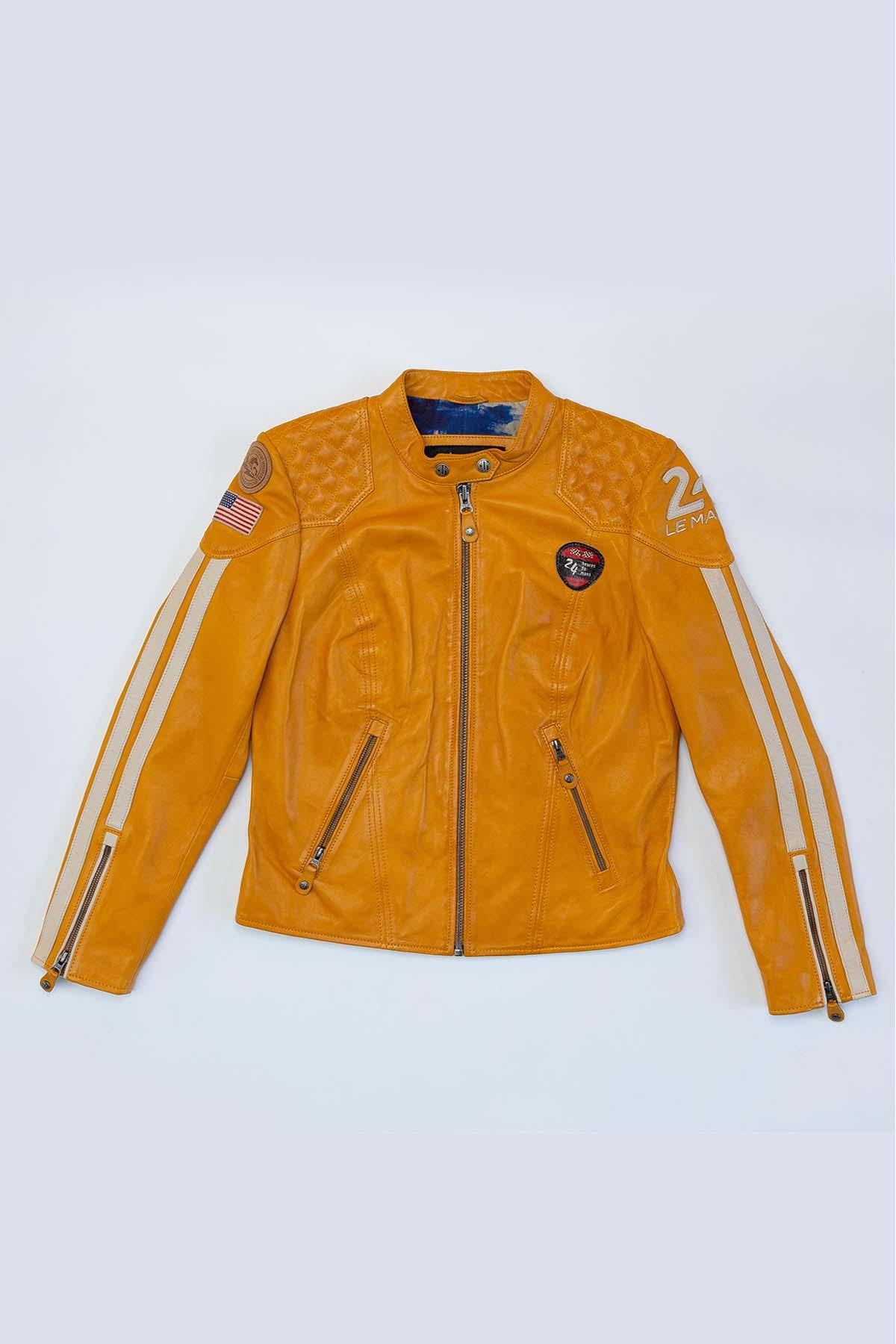 24H Le Mans Trassy Leather Jacket Yellow Women - Image n°4