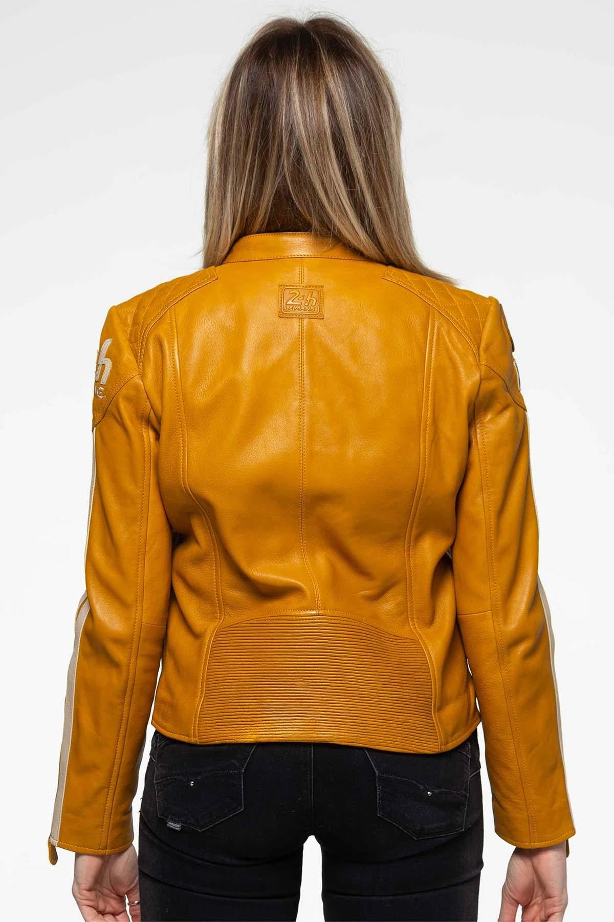 24H Le Mans Trassy Leather Jacket Yellow Women - Image n°3