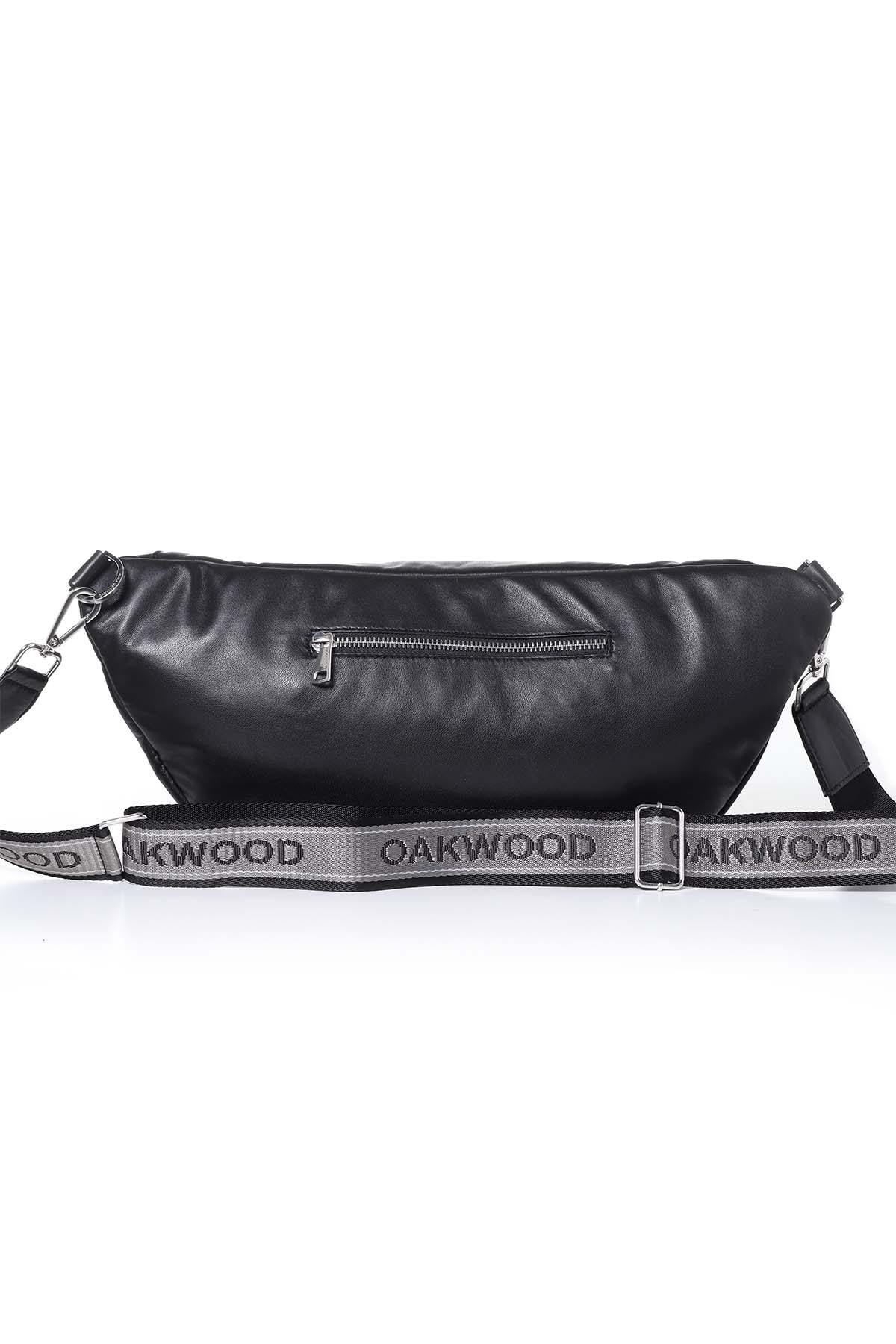 Women's black leather fanny pack - Image n°2