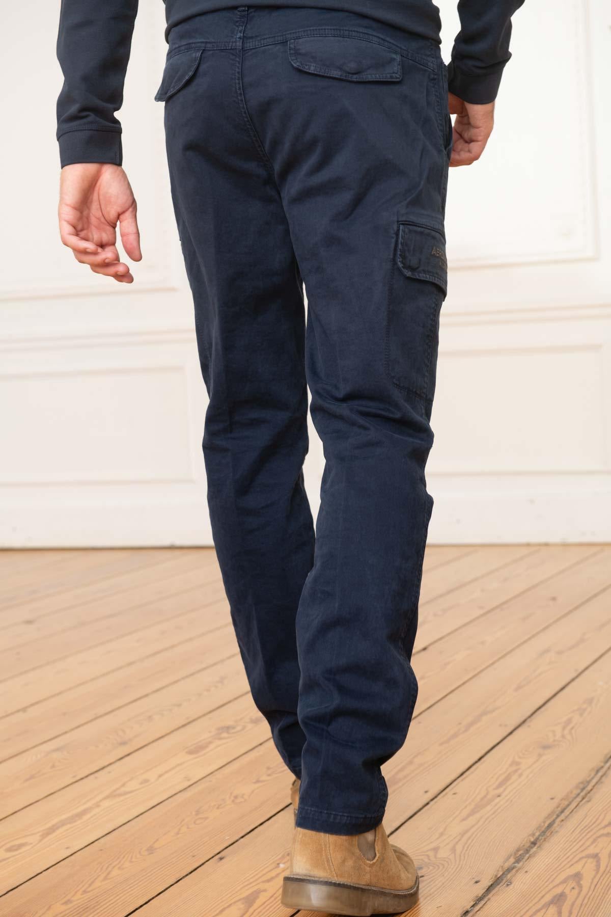 Men's dark blue cargo pants - Image n°3