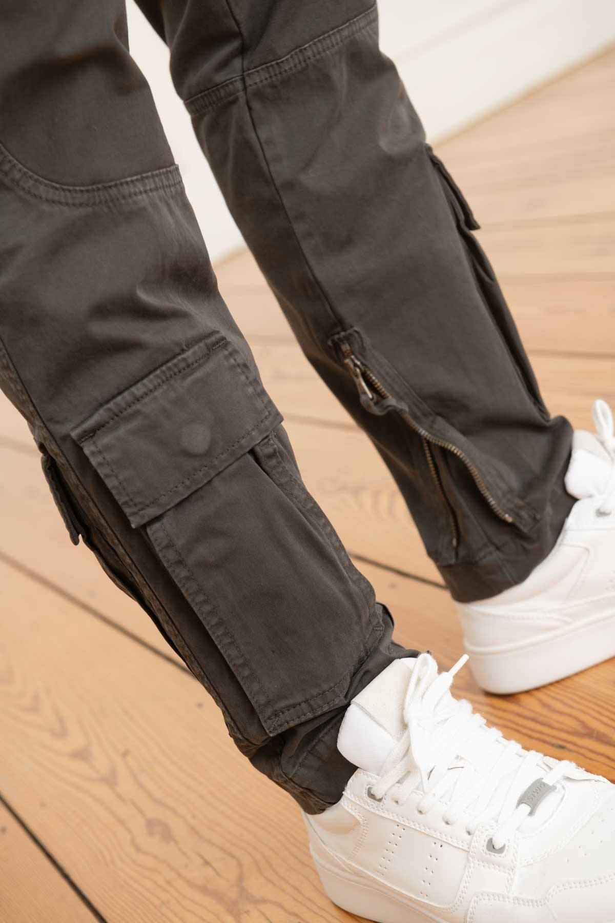 Brown Italian Aviation Cargo Pants - Image n°4