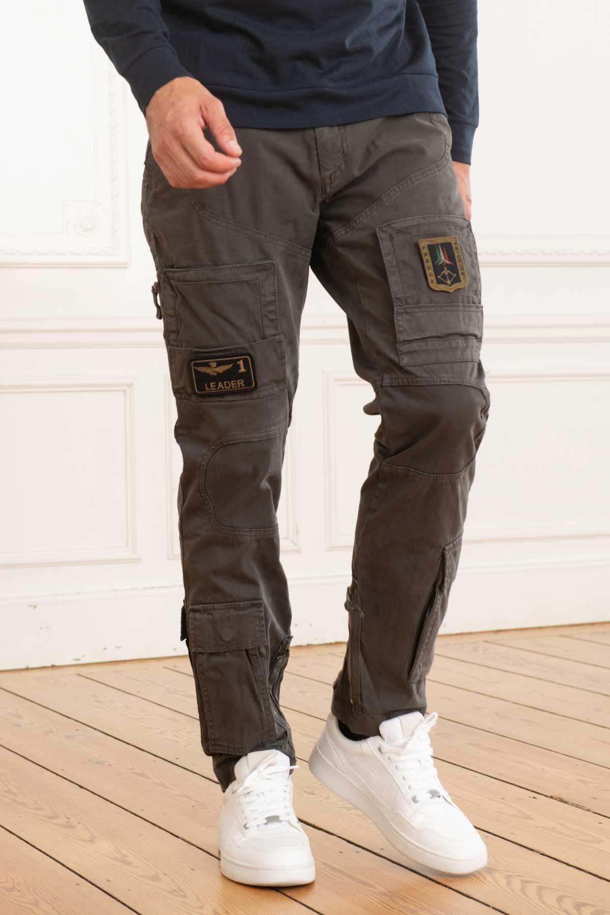 Brown Italian Aviation Cargo Pants - Image n°1