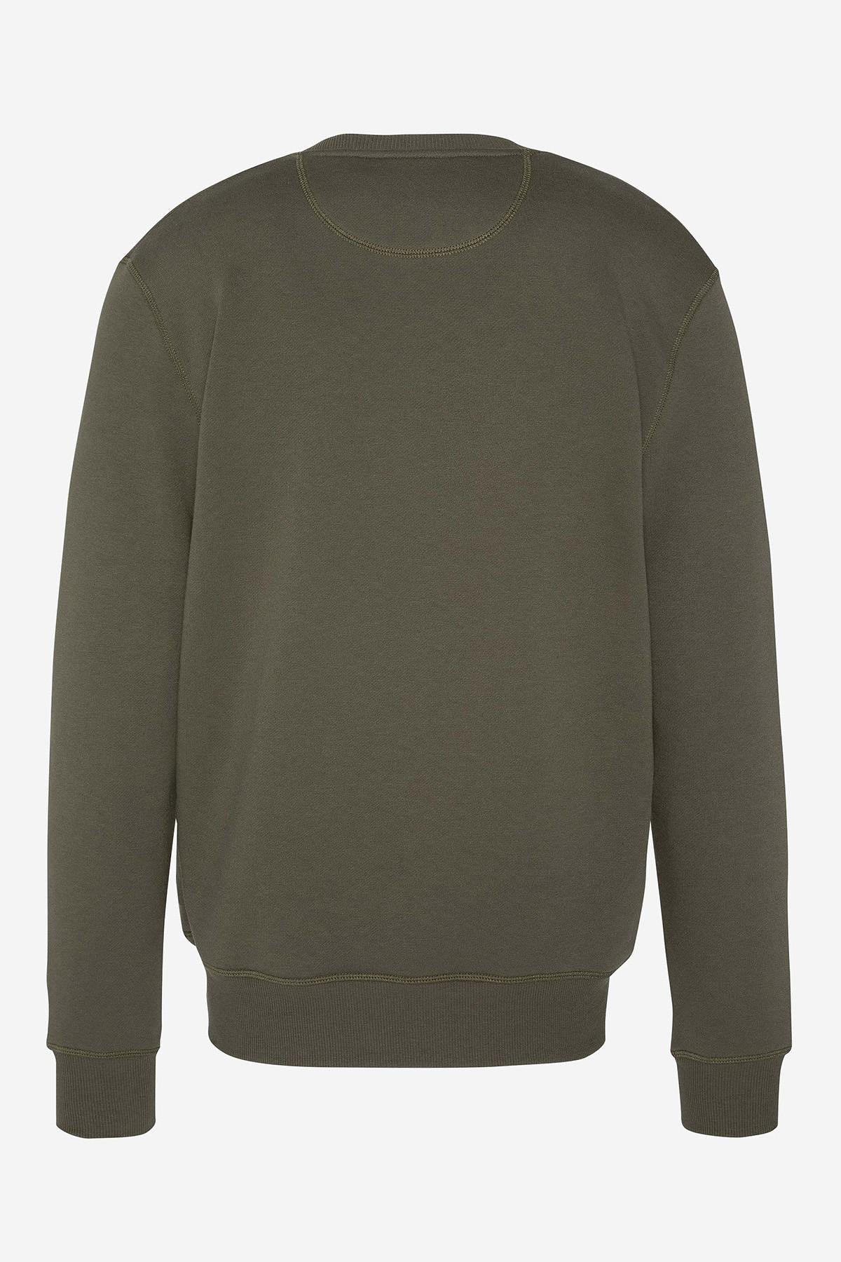 Sage khaki colored sweatshirt with embroidered logo - Image n°3