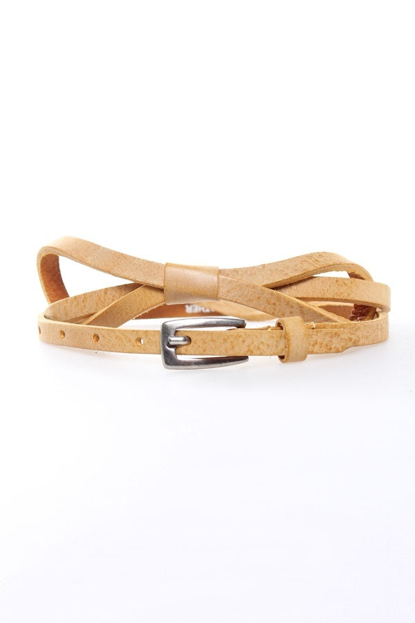 Yellow Oakwood women's leather belt - Image n°1