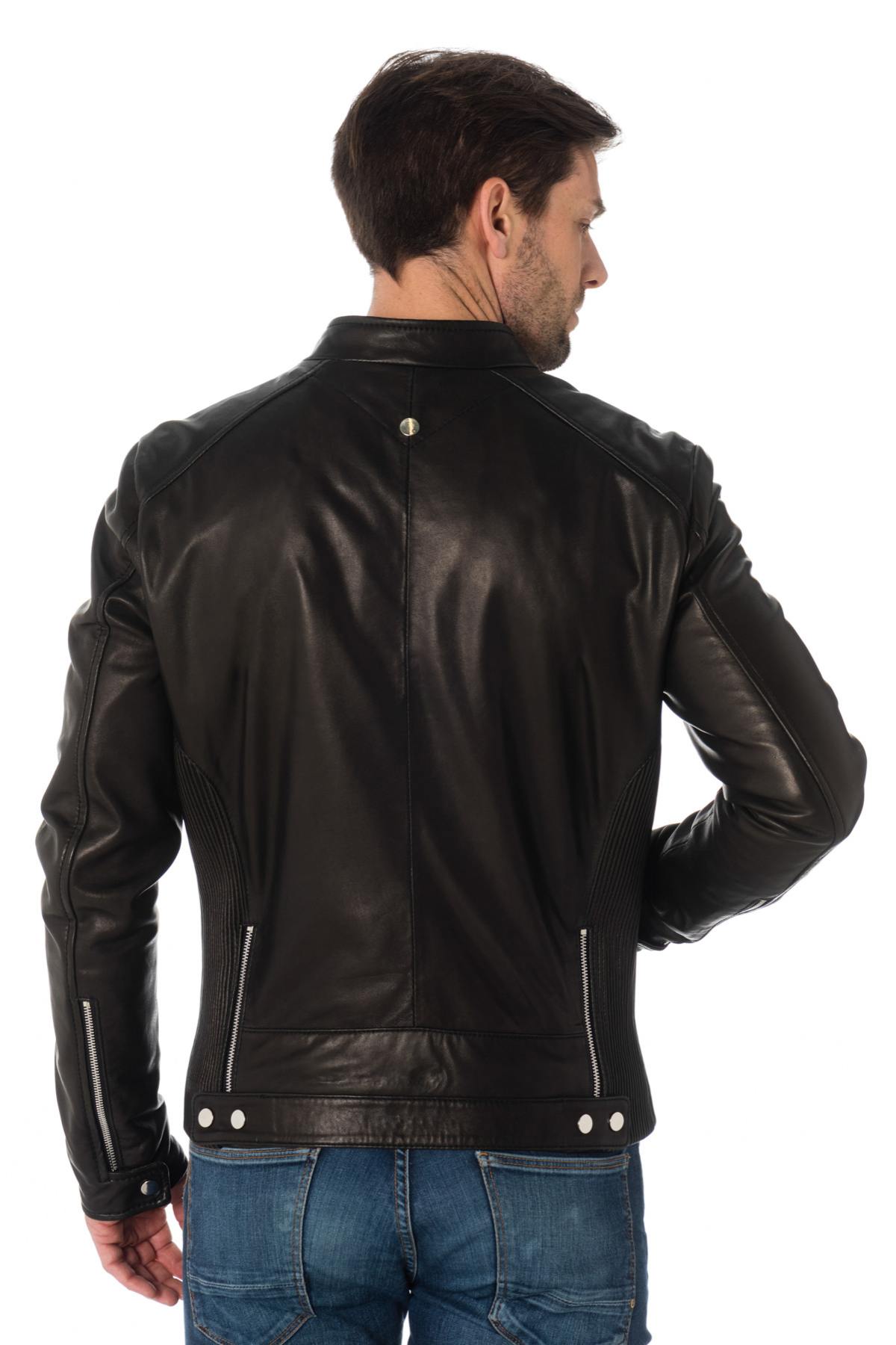 Cityzen black sheepskin leather jacket - Image n°4