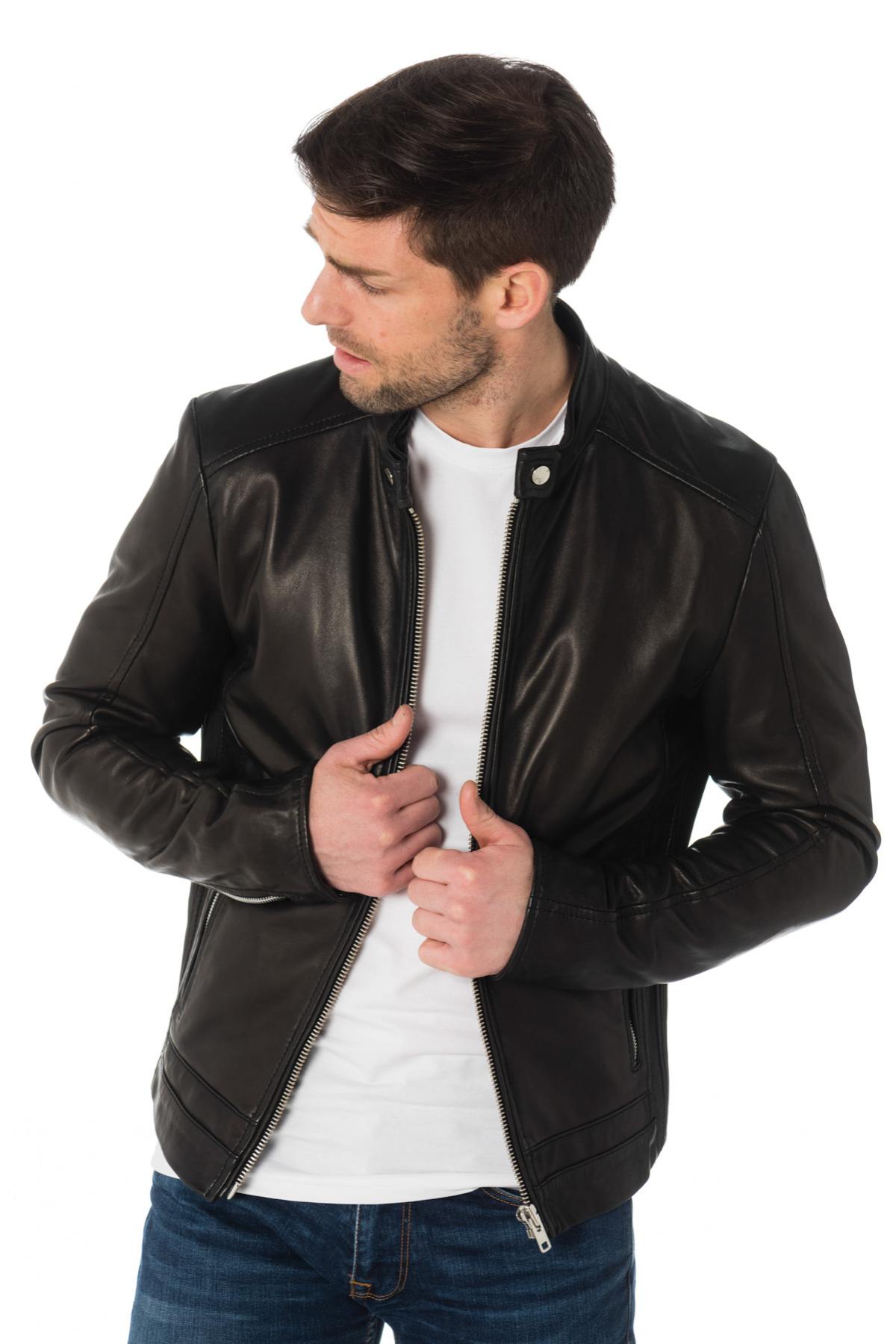 Cityzen black sheepskin leather jacket - Image n°5