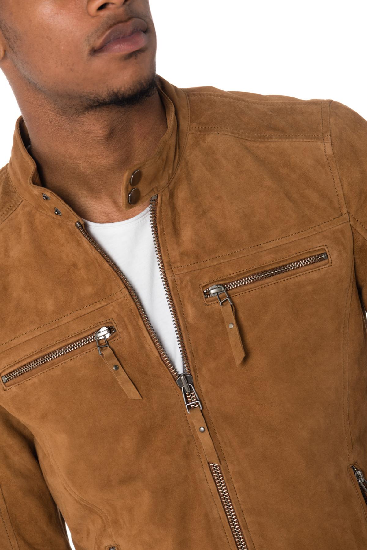 Cityzen men's suede jacket in tobacco color - Image n°6