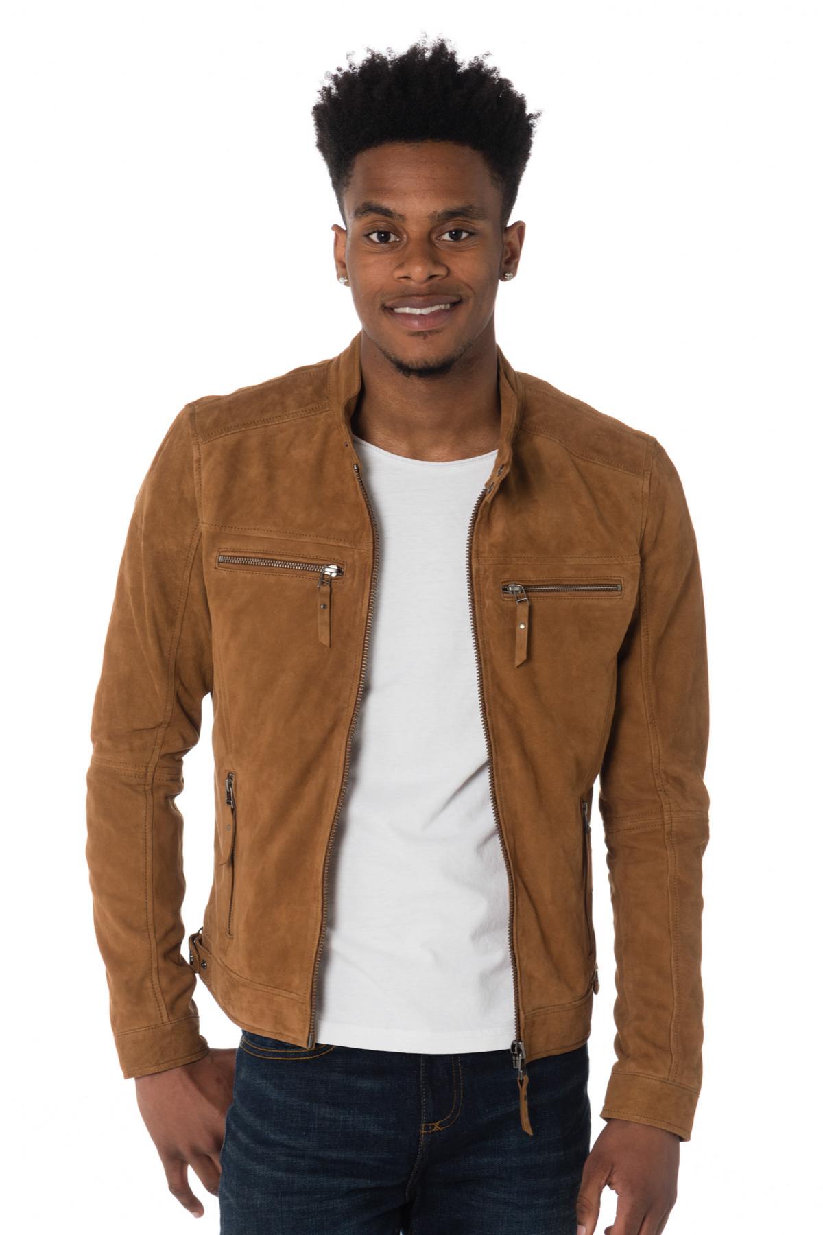 Cityzen men's suede jacket in tobacco color - Image n°3