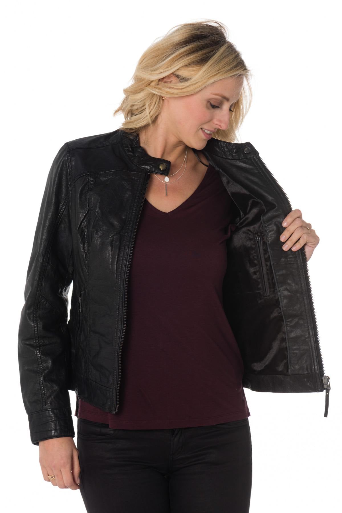  Women's biker collar jacket special for large sizes Cityzen - Image n°4