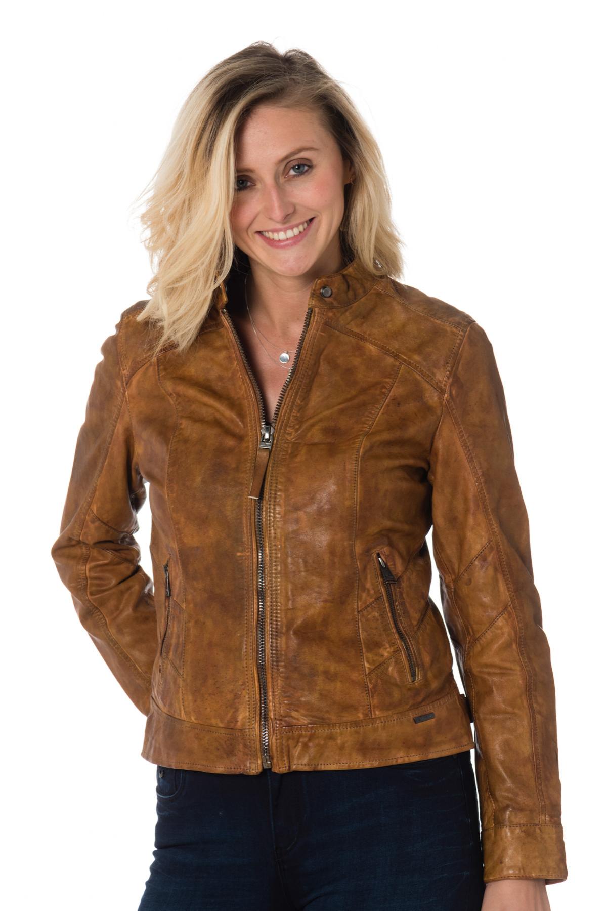 Women's biker collar jacket special for large sizes - Image n°1