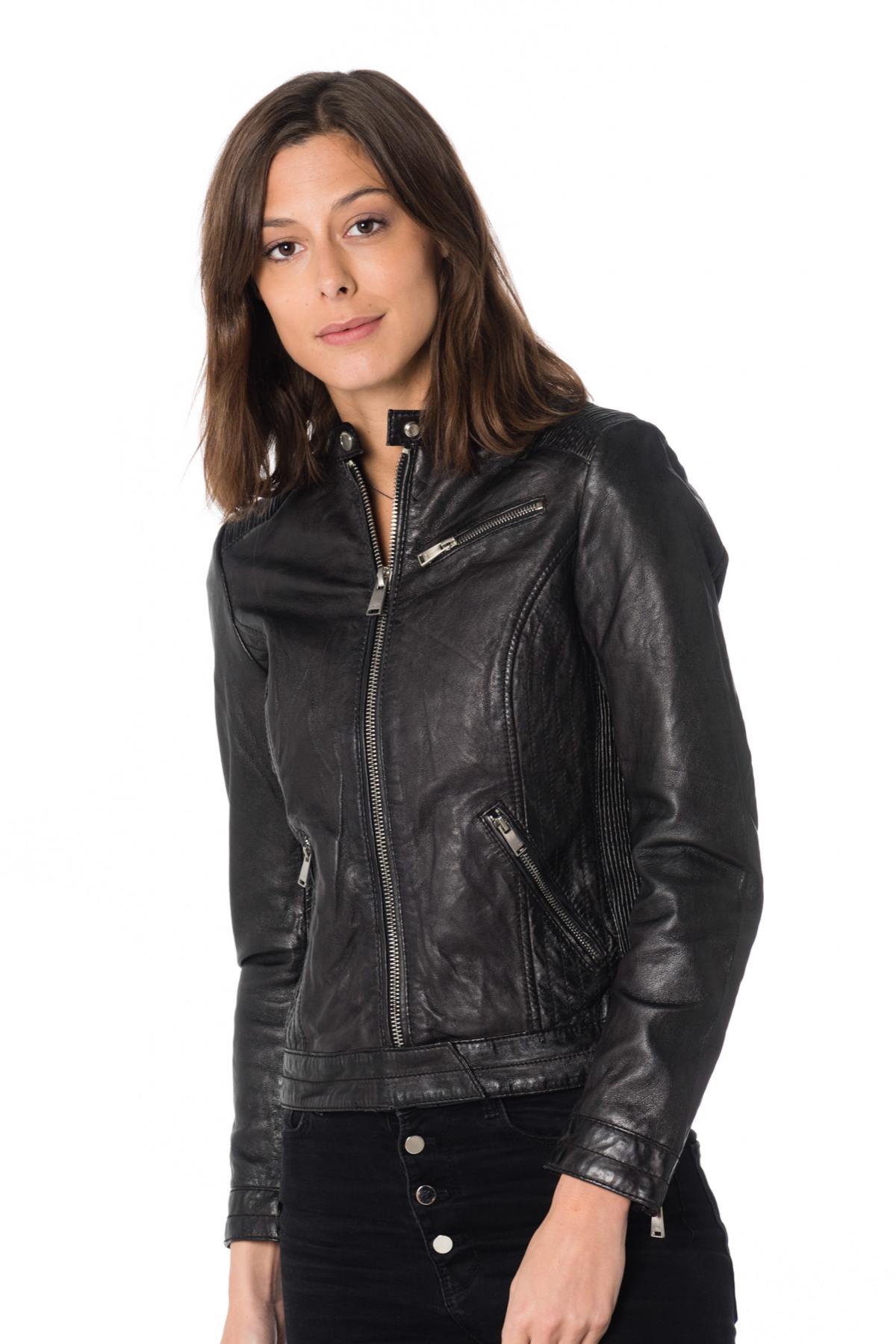 Cityzen women's biker collar jacket - Image n°3