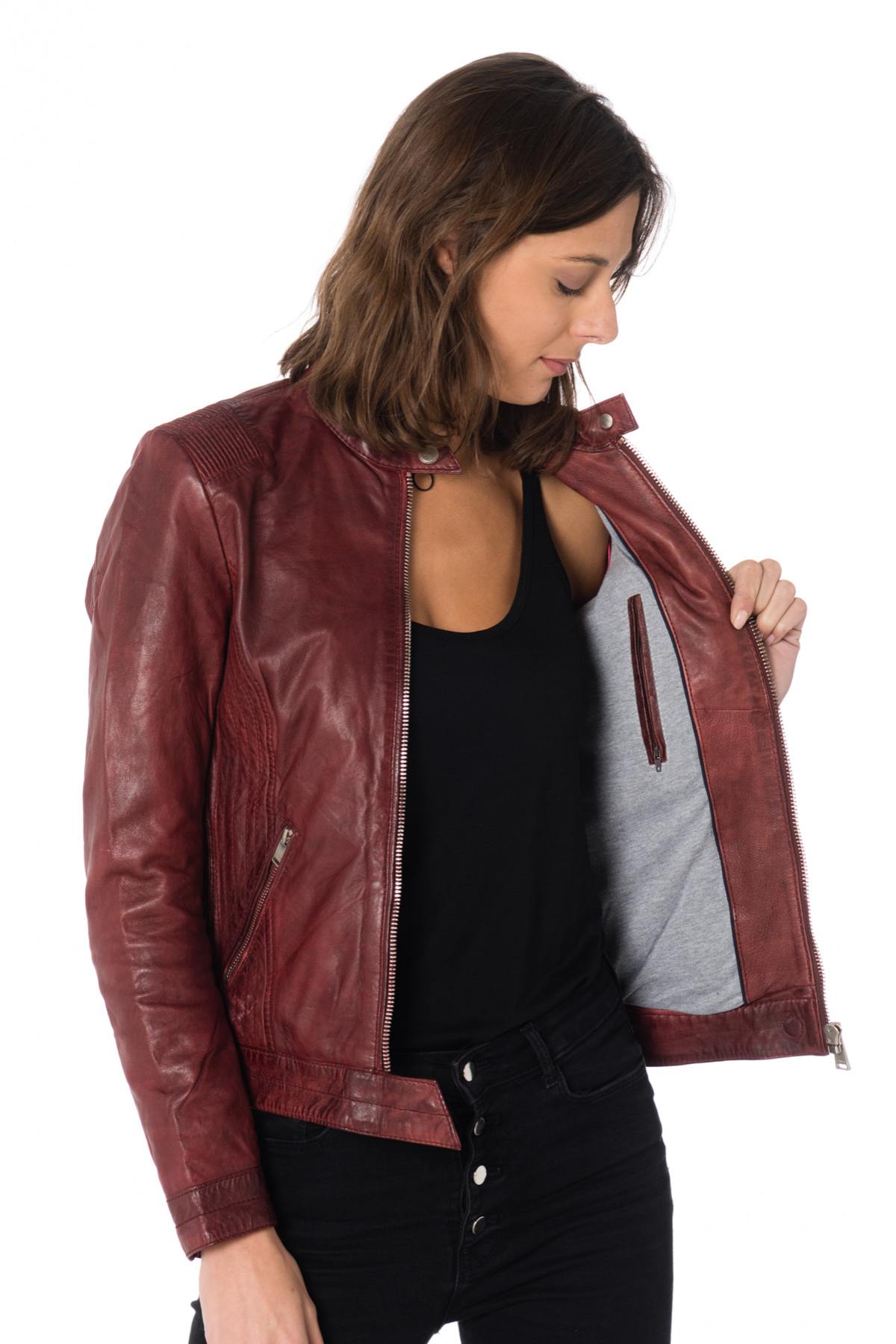 Cityzen women's red moatrd collar jacket - Image n°14