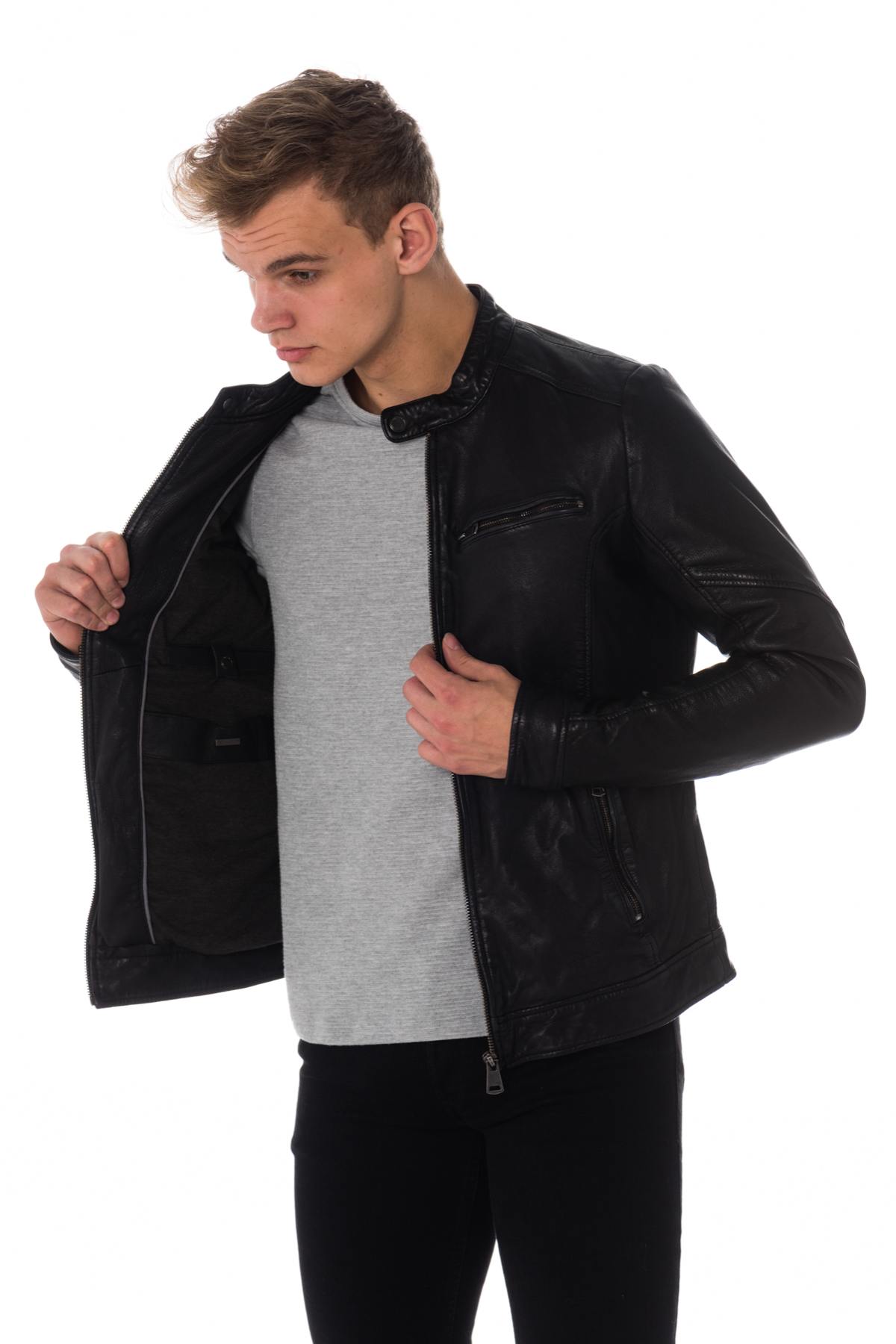 Men's biker collar jacket large sizes - Image n°4