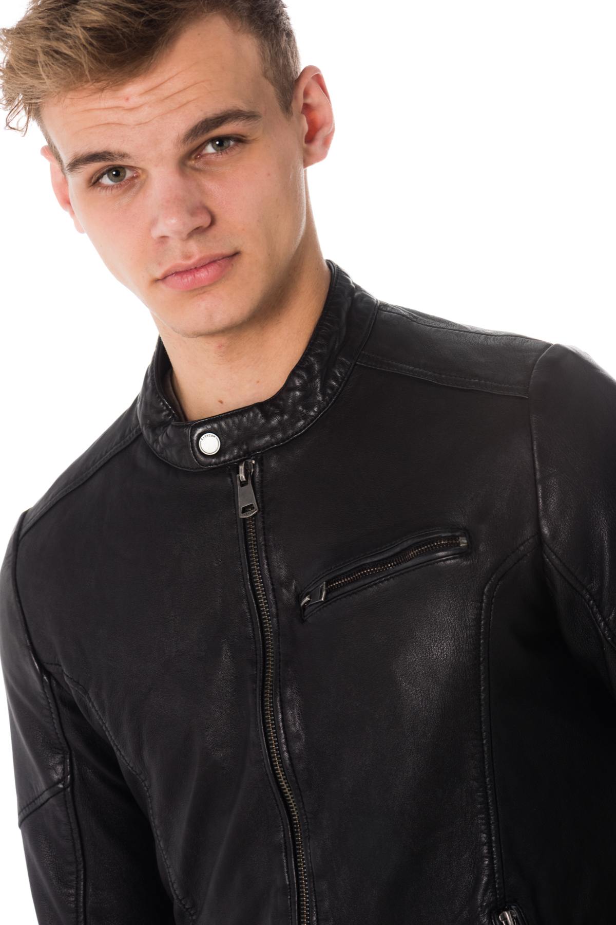 Men's biker collar jacket large sizes - Image n°6