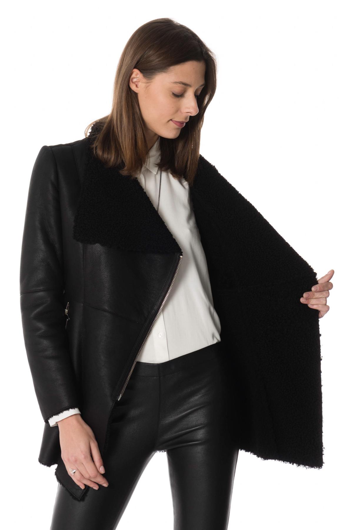 Long sheepskin Biker Jacket - Image n°7