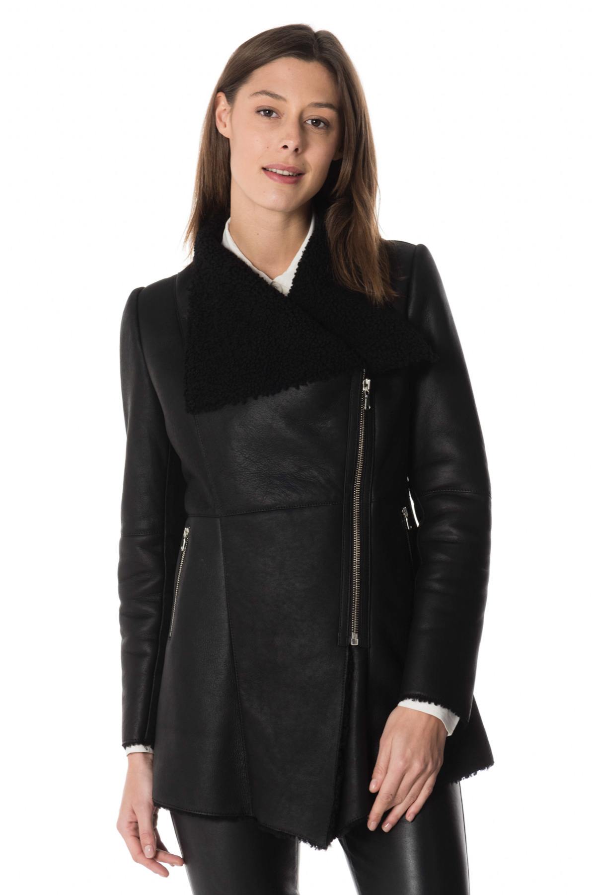 Long sheepskin Biker Jacket - Image n°1