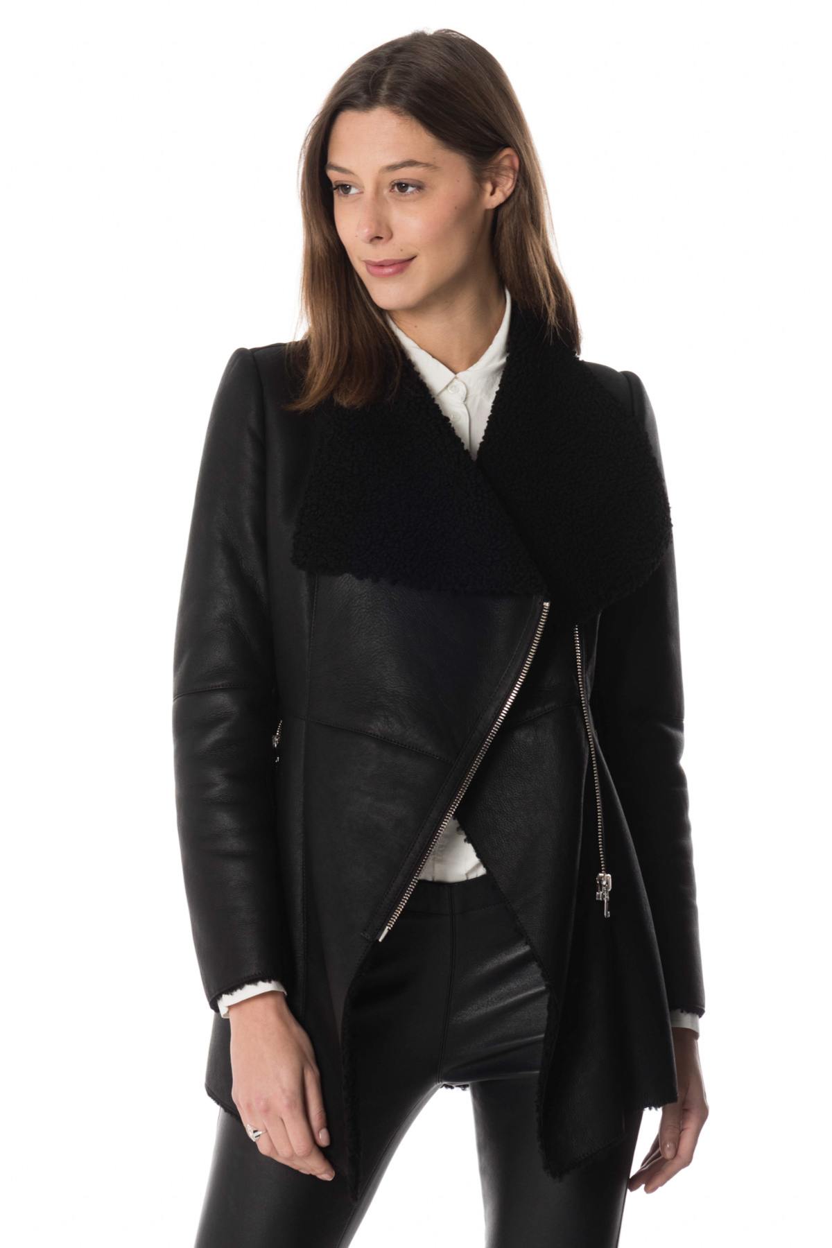 Long sheepskin Biker Jacket - Image n°3