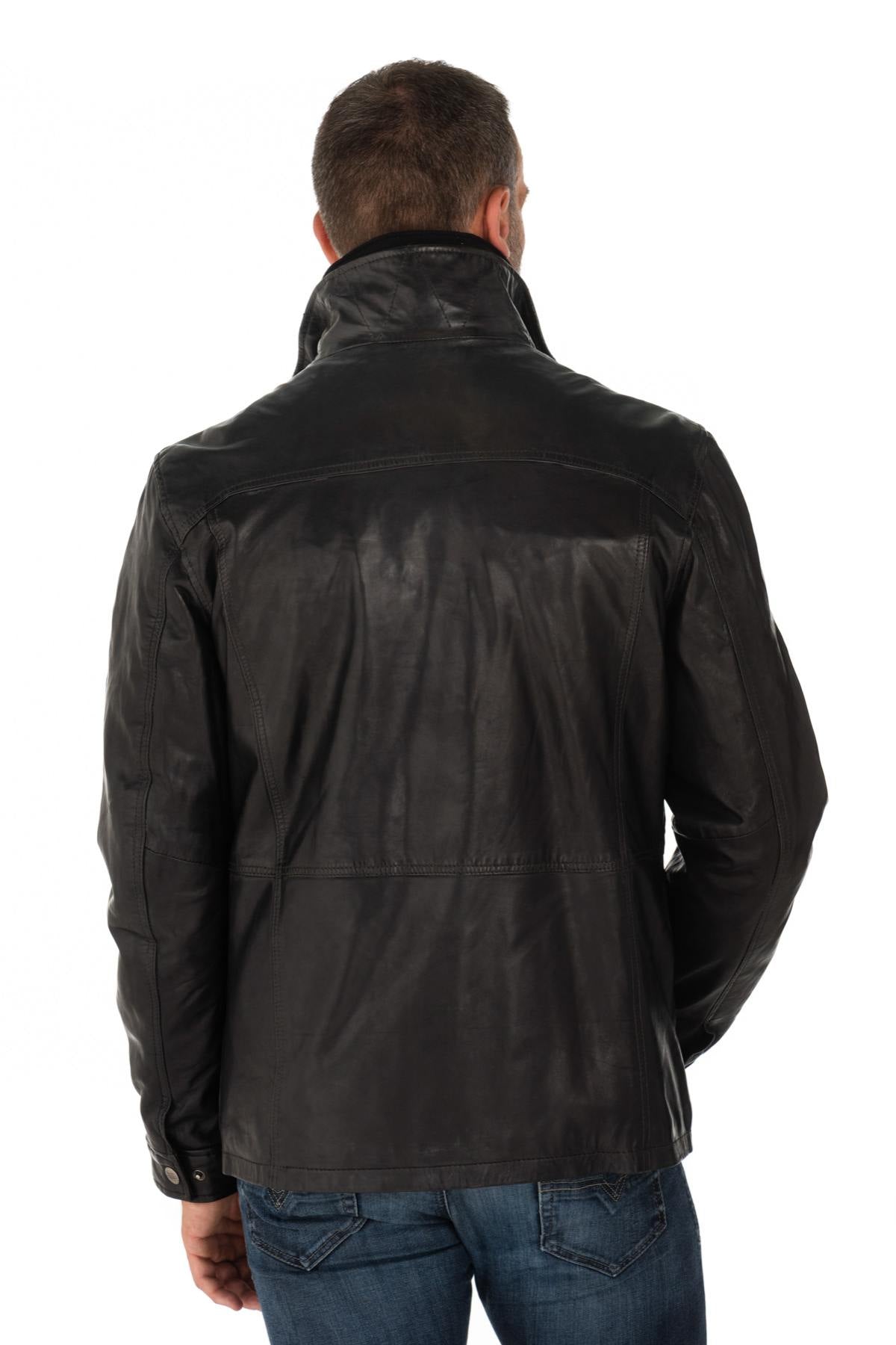 Daytona men's jacket in black lambskin - Image n°6