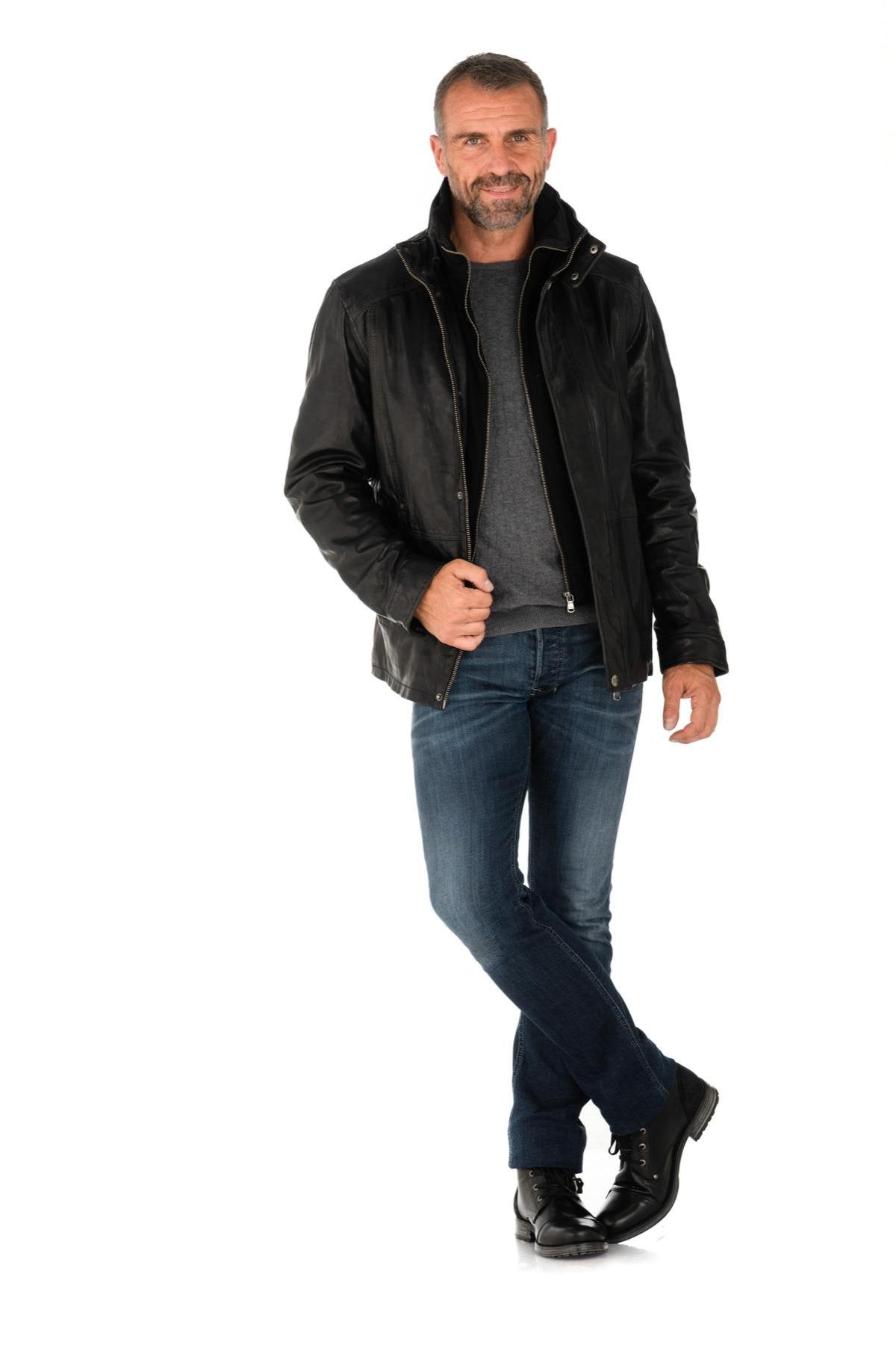 Daytona men's jacket in black lambskin - Image n°2