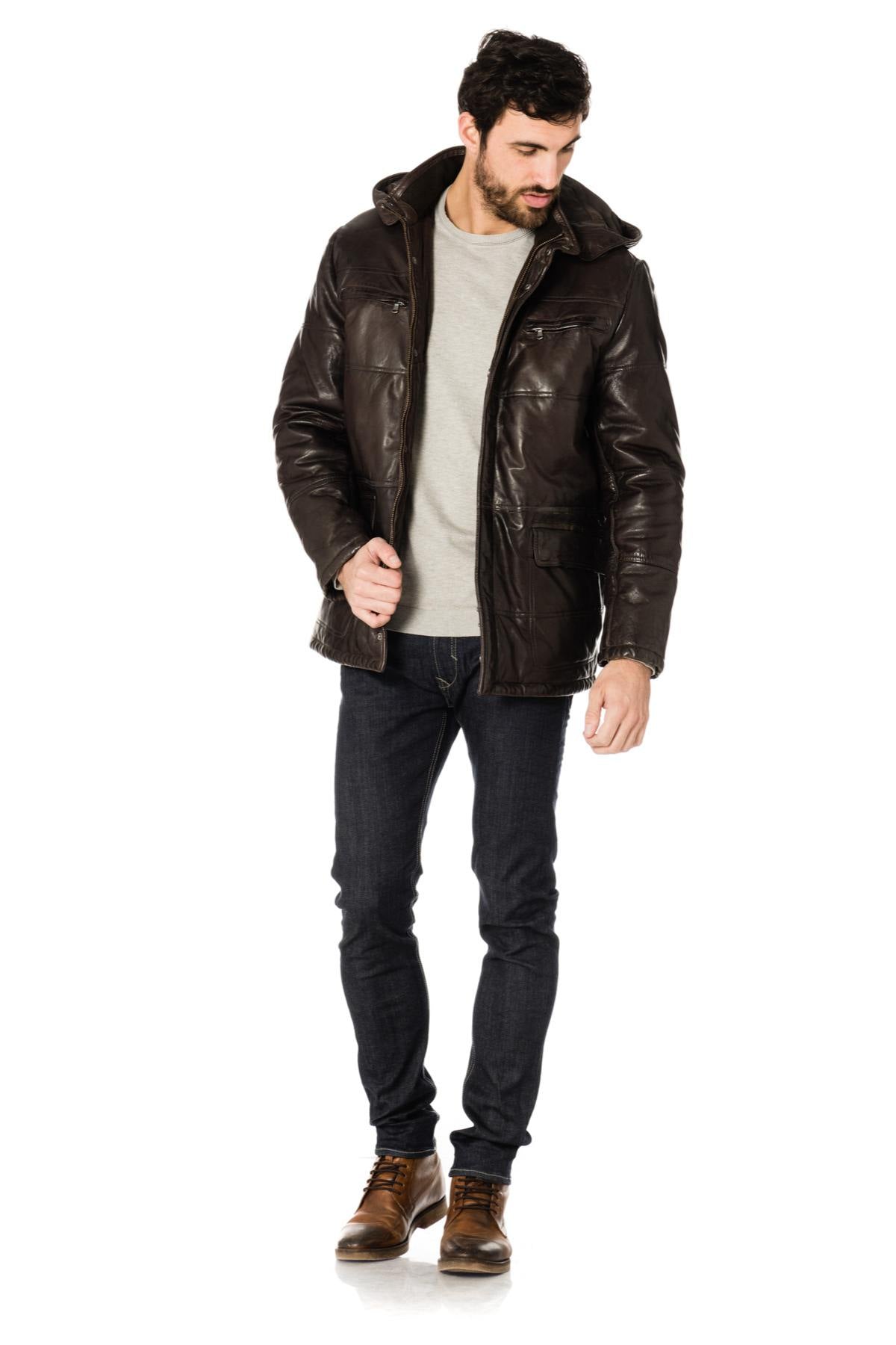 Daytona men's lambskin down jacket - Image n°2