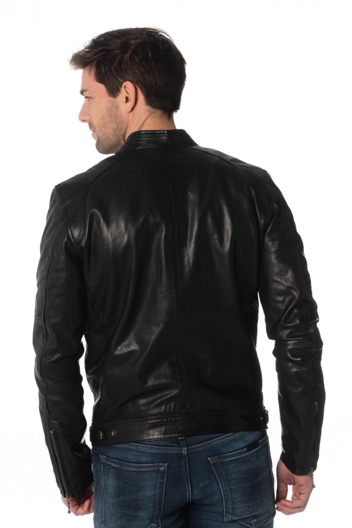  Black lambskin leather jacket - Image n°6