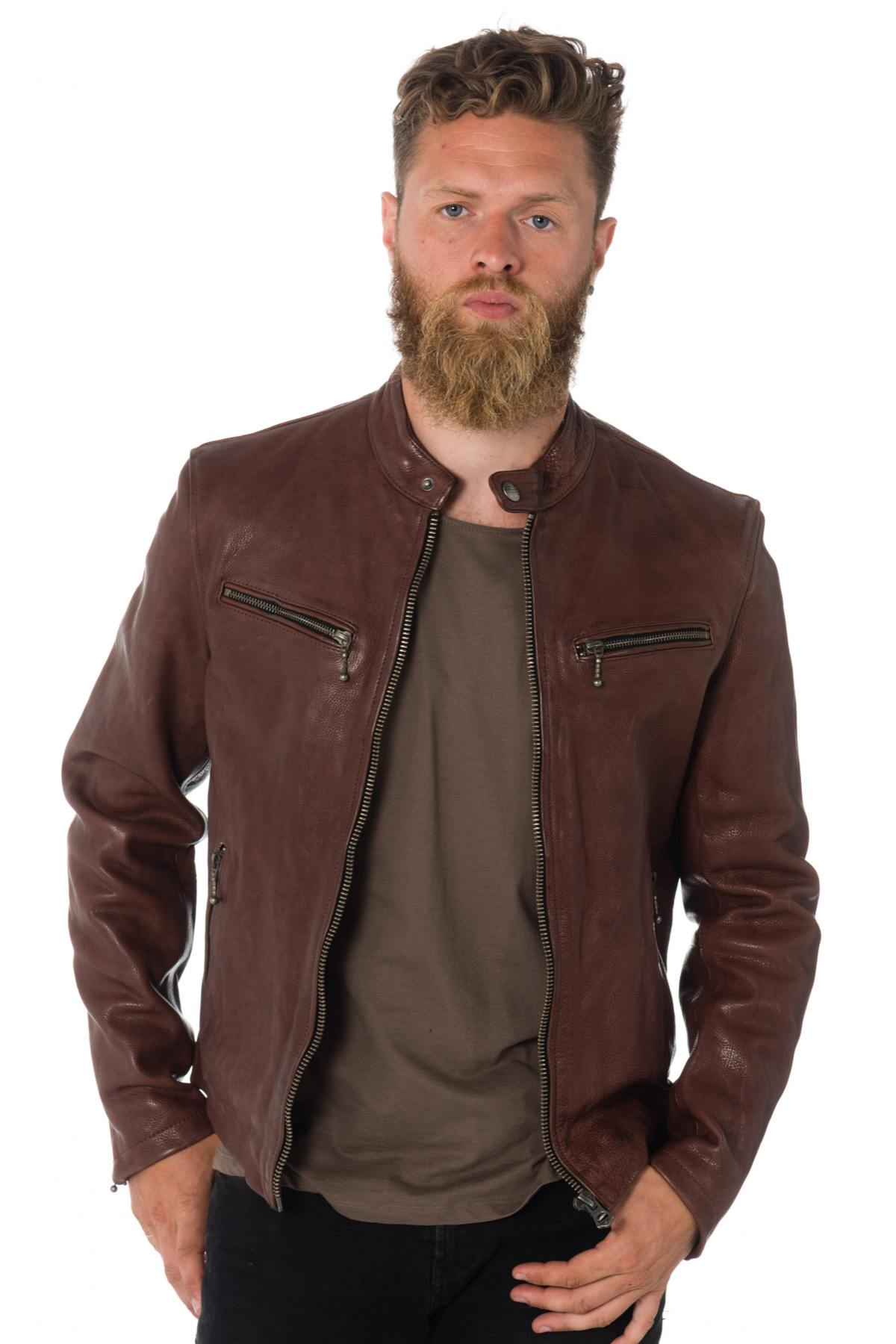 Daytona men's grained leather jacket - Image n°3