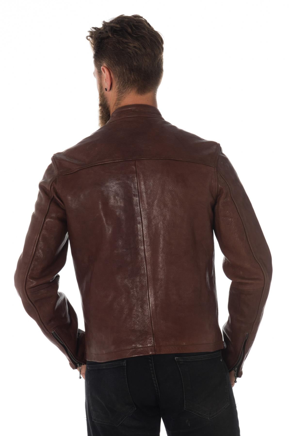 Daytona men's grained leather jacket - Image n°7