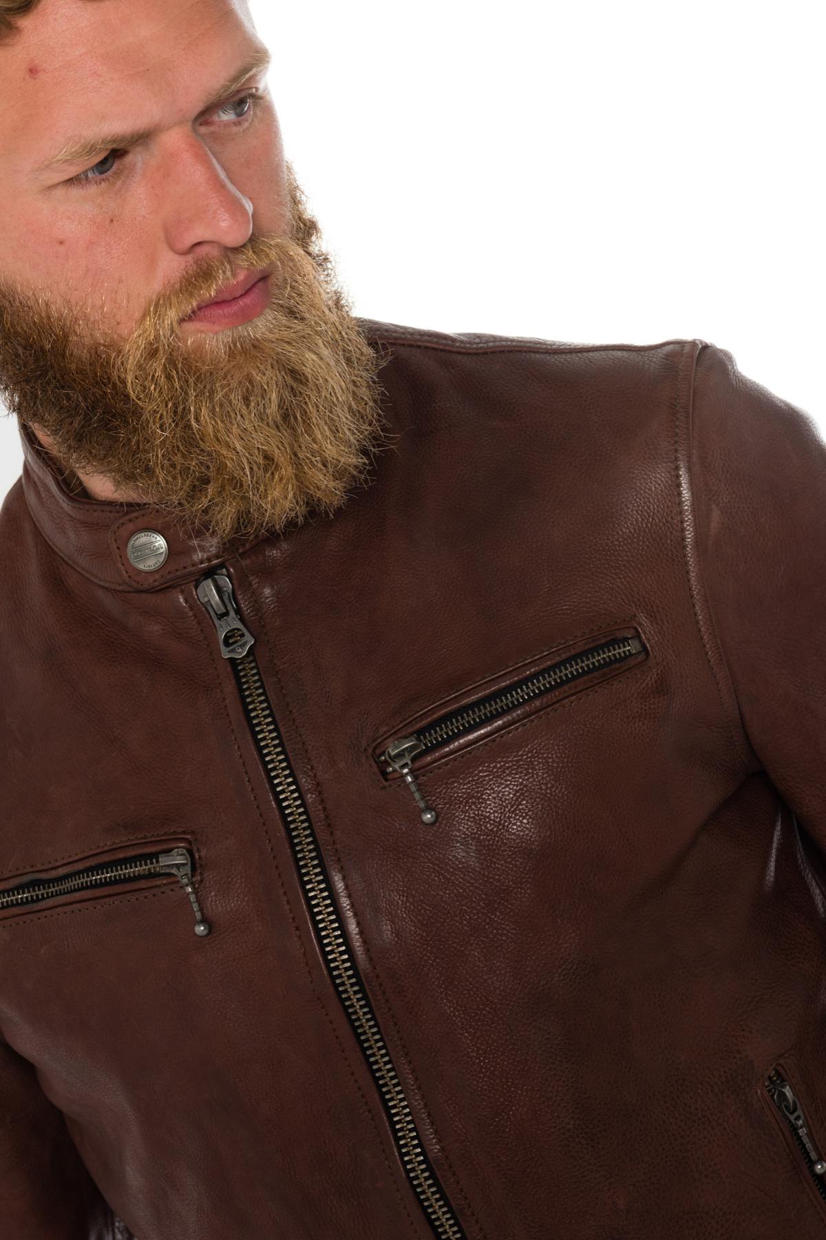 Daytona men's grained leather jacket - Image n°8