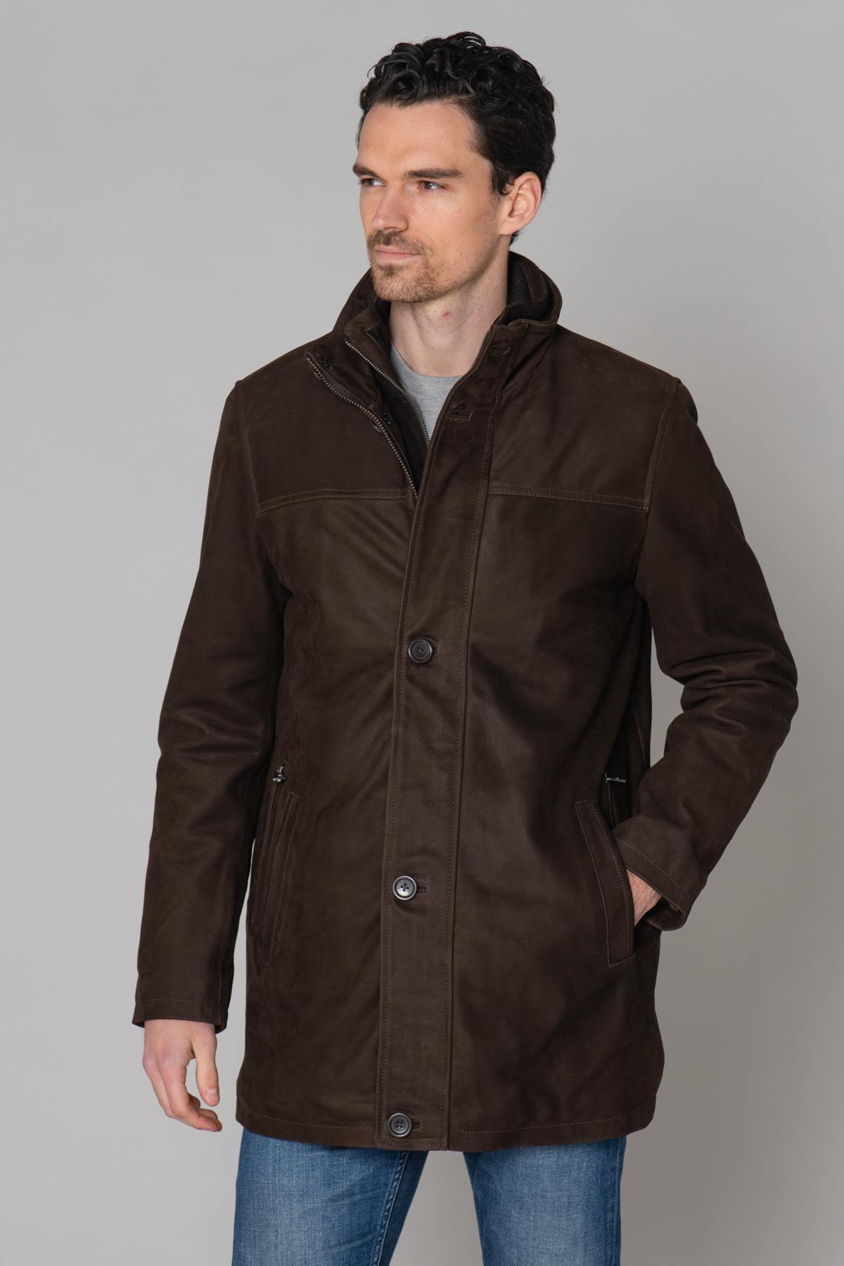  Brown cowhide leather jacket - Image n°13