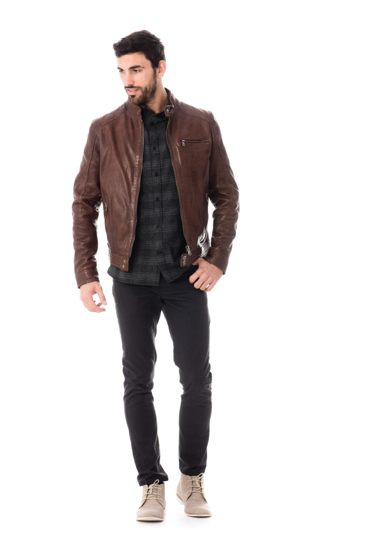 Daytona Leather Jacket for Men Bison - Image n°2