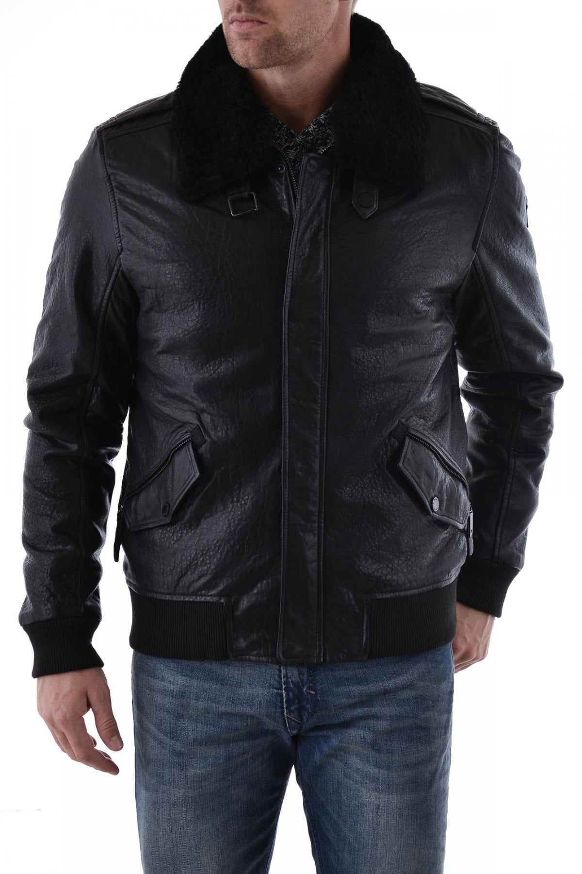 Mauritius jacket in black lambskin - Image n°5